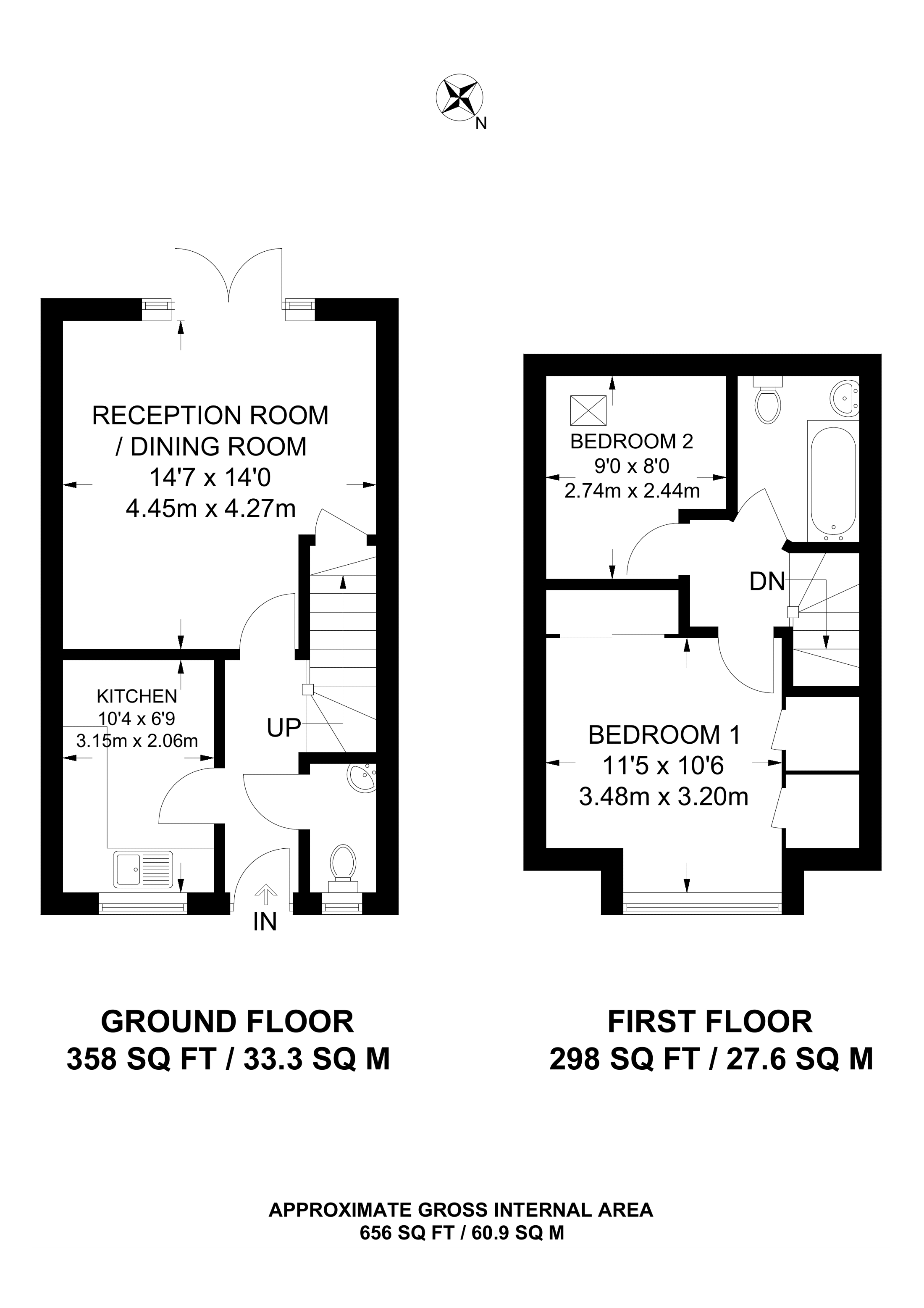 2 Bedrooms Terraced house to rent in Priestly Gardens, Old Woking GU22