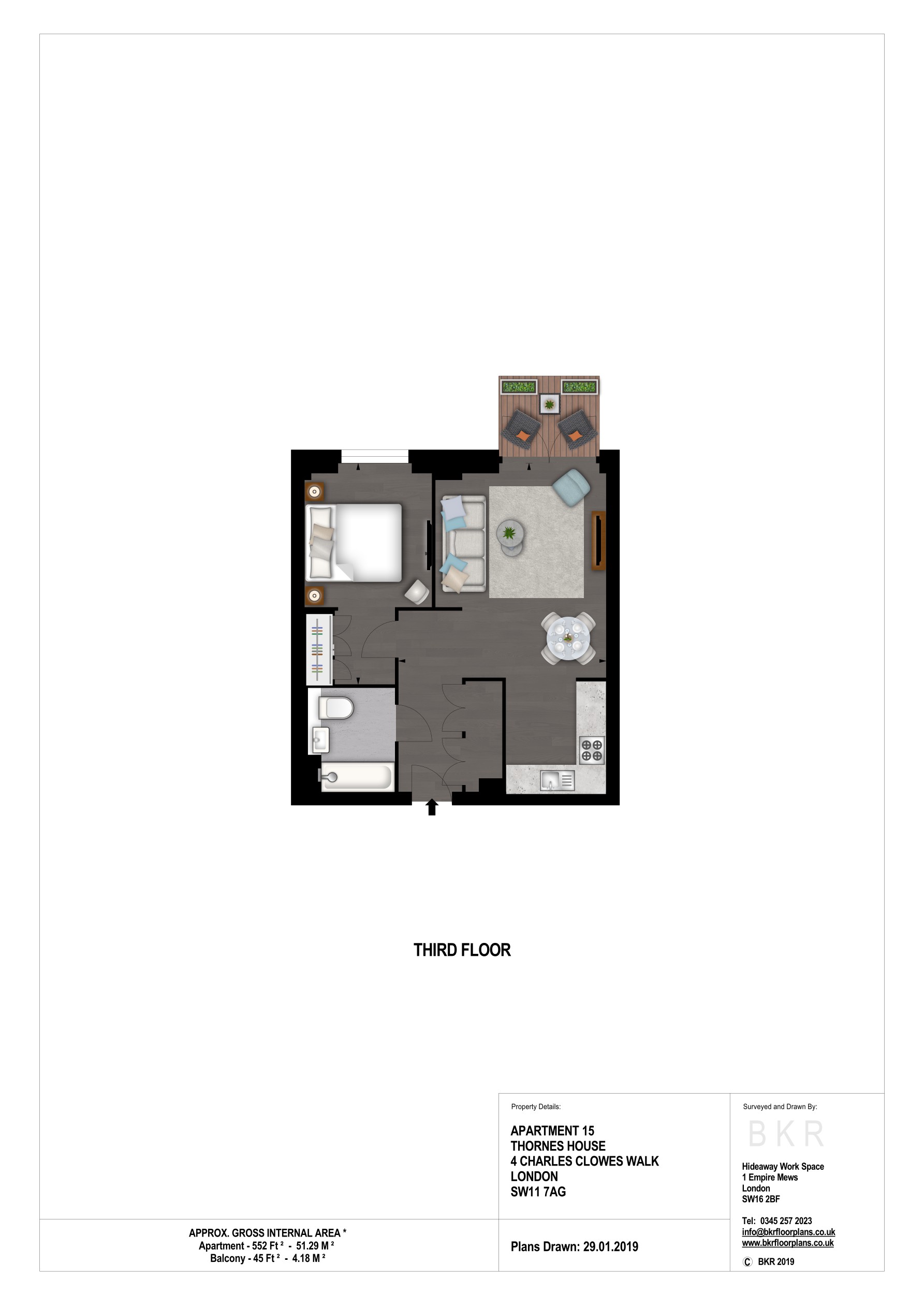 1 Bedrooms Flat to rent in The Residence, Thornes House SW11