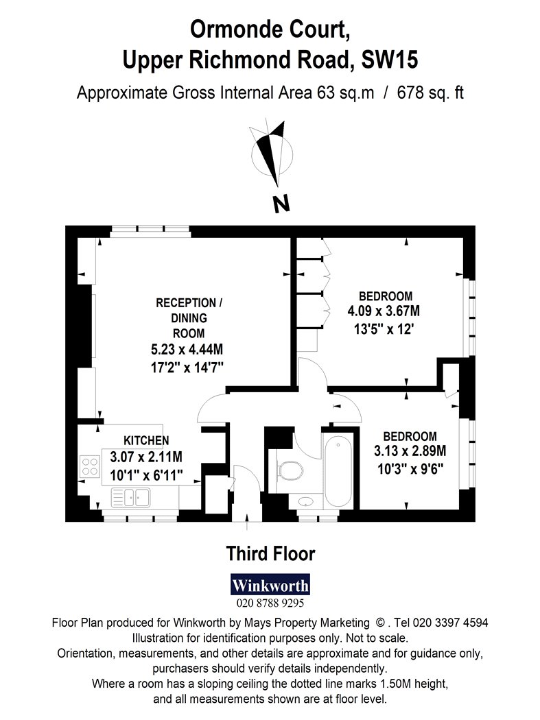 Flat 80, Ormonde Court, 364, Upper Richmond Road, London floorplan