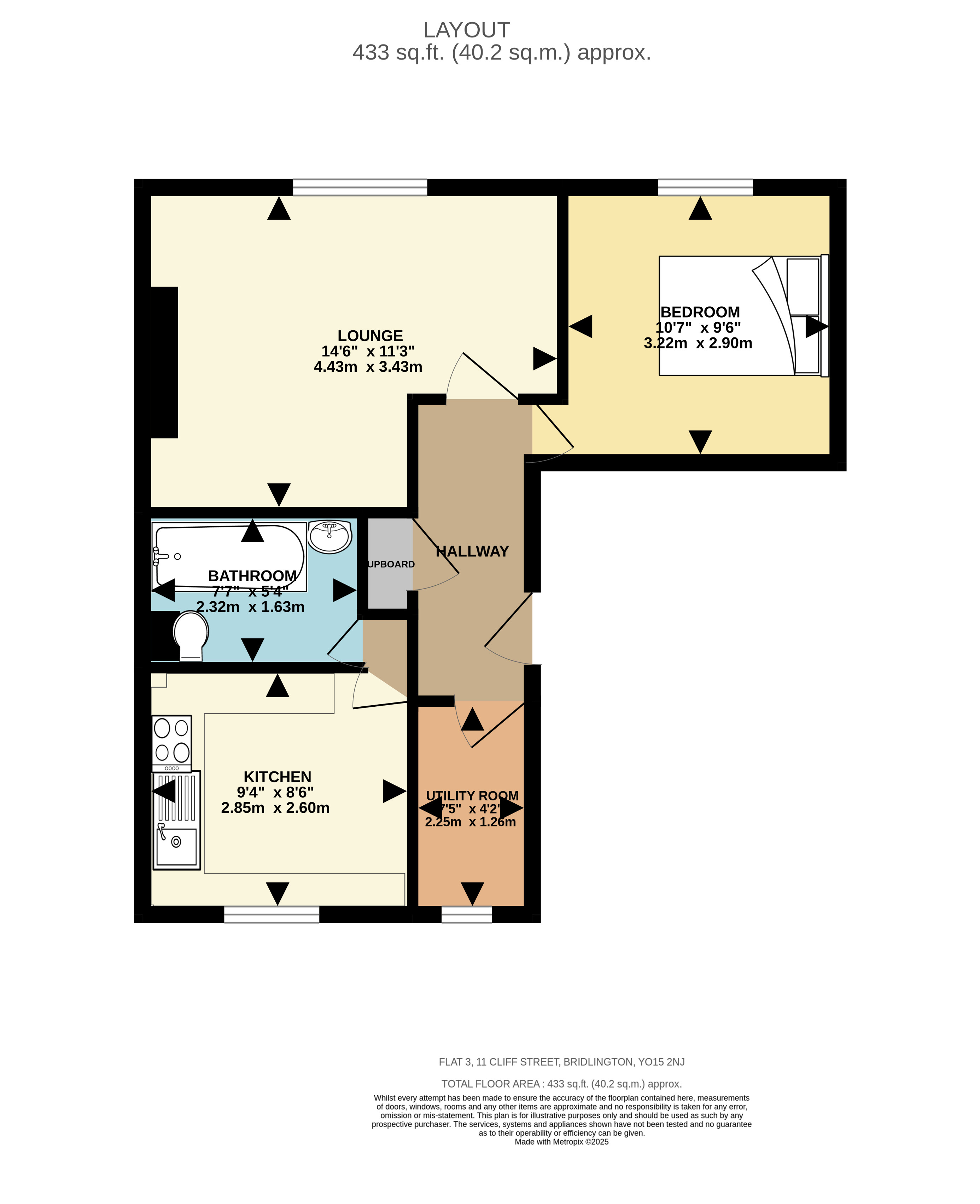 Flat 3, 11, Cliff Street, East Yorkshire floorplan