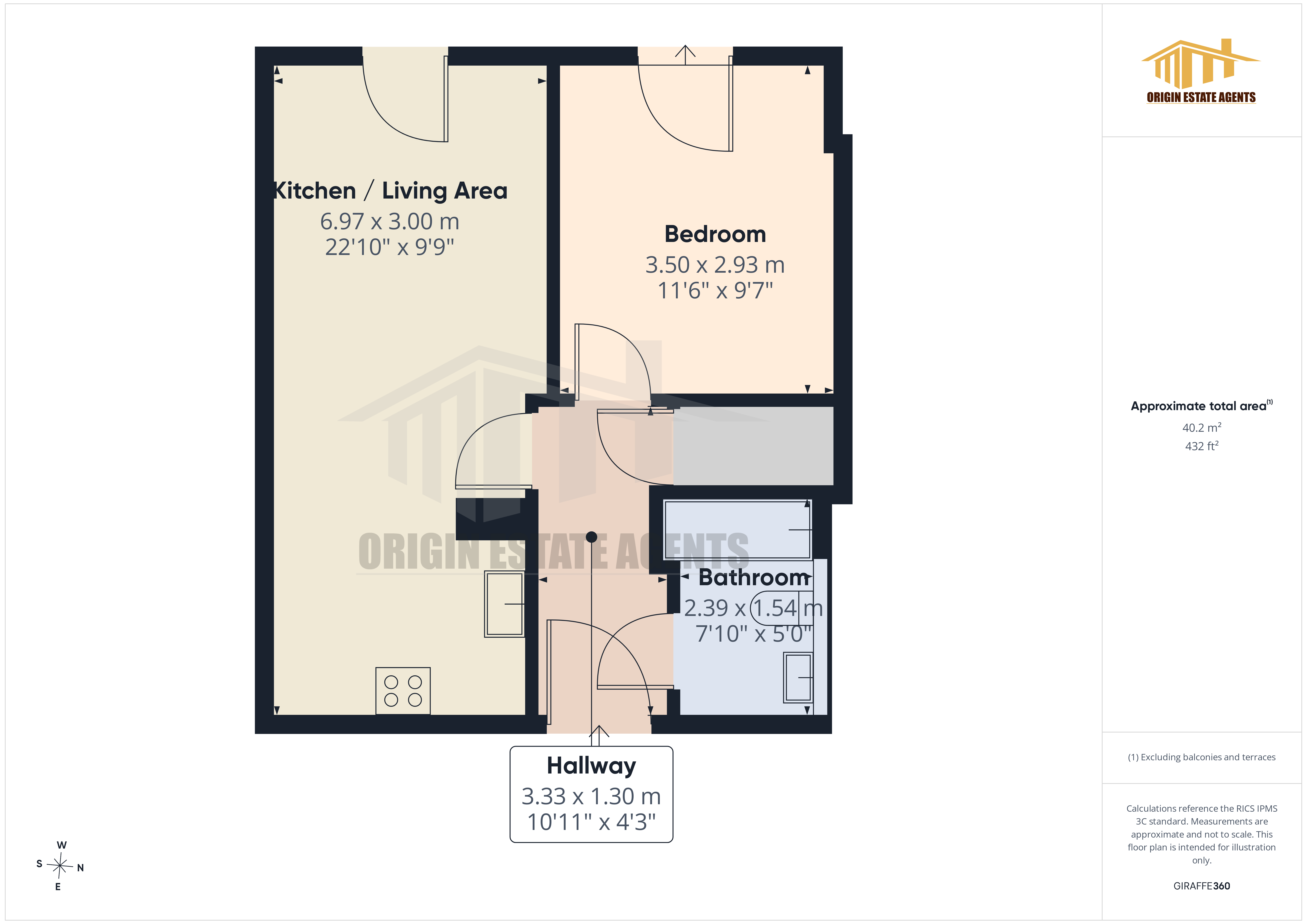 1602, Michigan Point Tower B, Manchester floorplan
