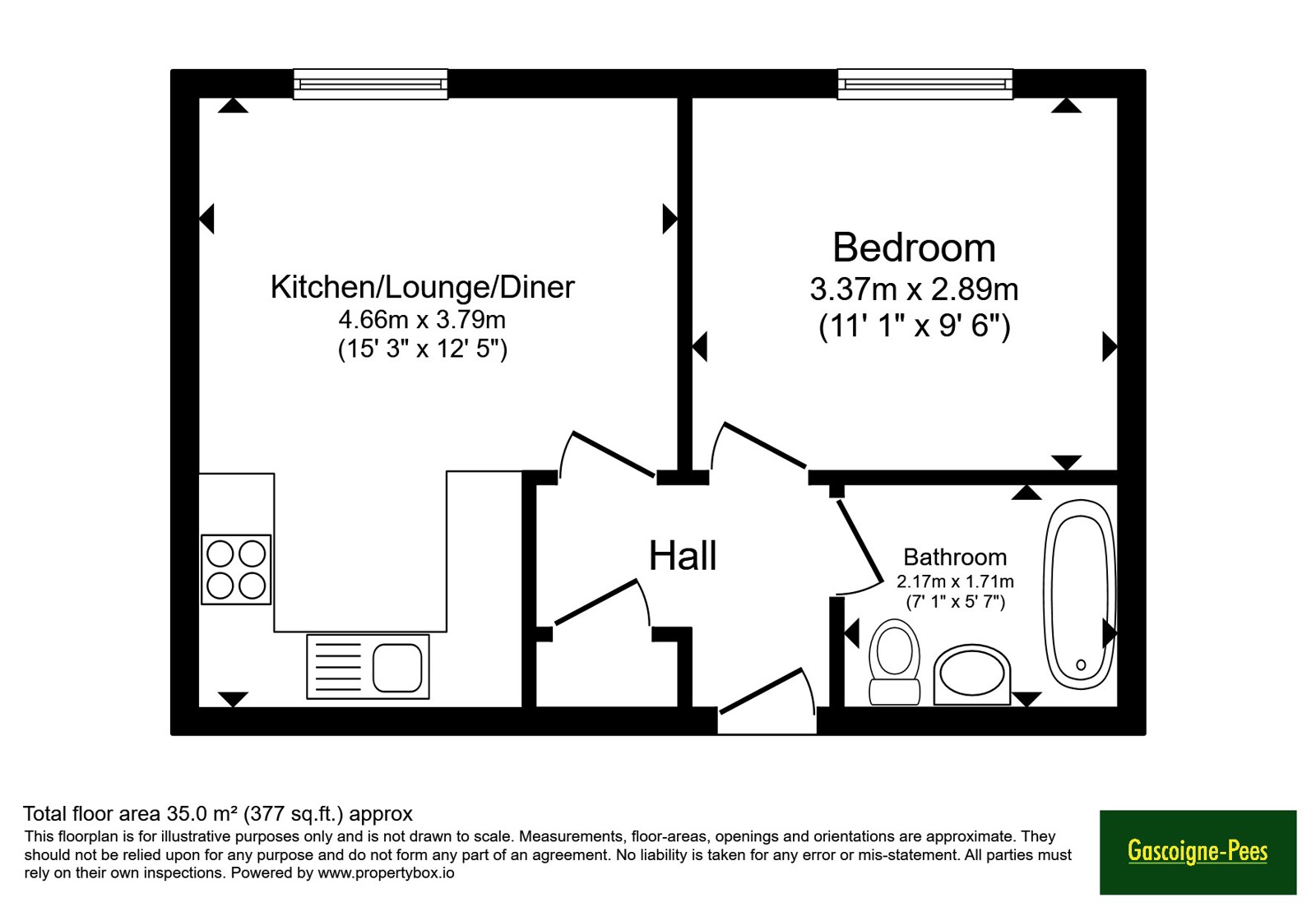 Flat 5 Churchill House,, Crouch Oak Lane, Surrey floorplan