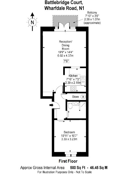 1 Bedrooms Flat for sale in Battlebridge Court Wharfdale Road, London N1