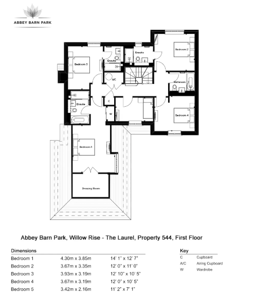 Plot 544 The Laurel, Abbey Barn Park, High Wycombe floorplan