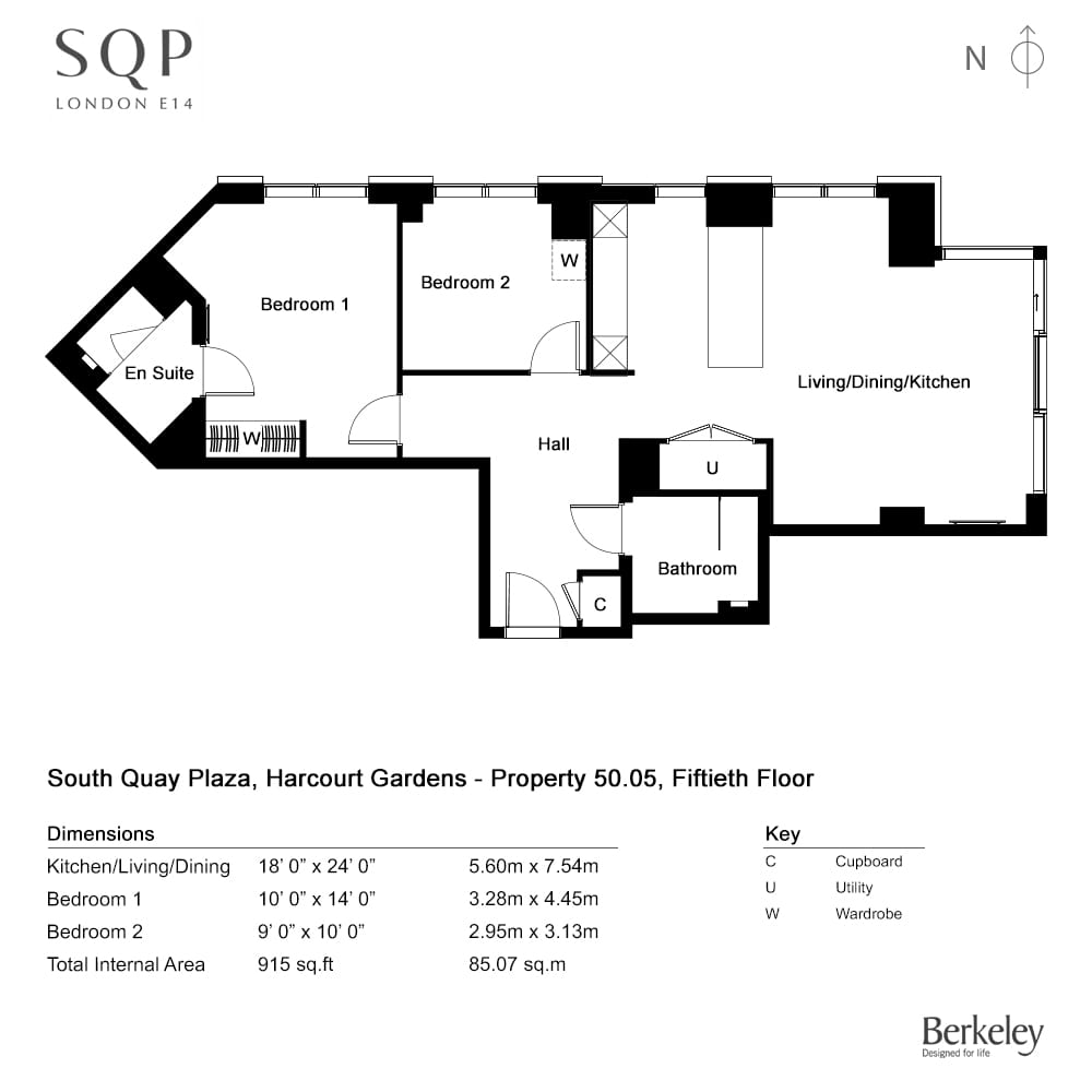 50.05, London, E14 9Ws, Canary Wharf floorplan