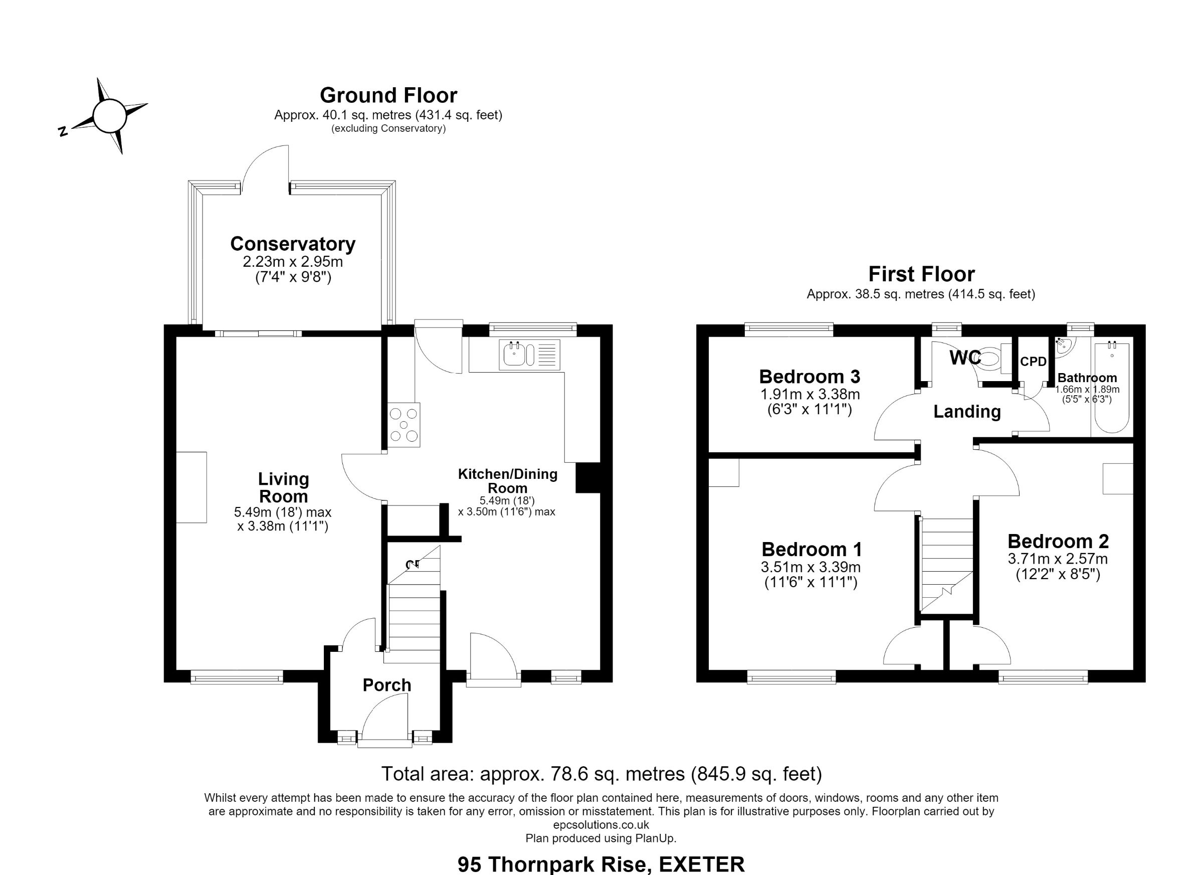 95 Thornpark Rise, Exeter floorplan