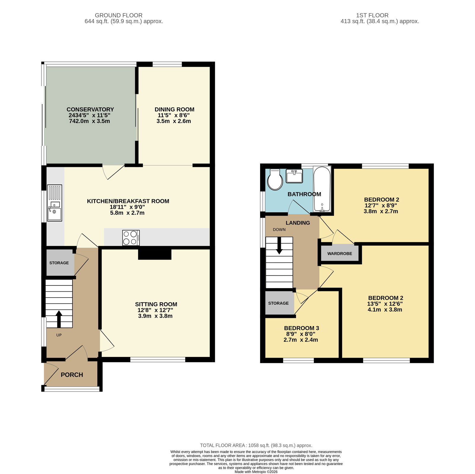 135, Moat Crescent, Malvern floorplan
