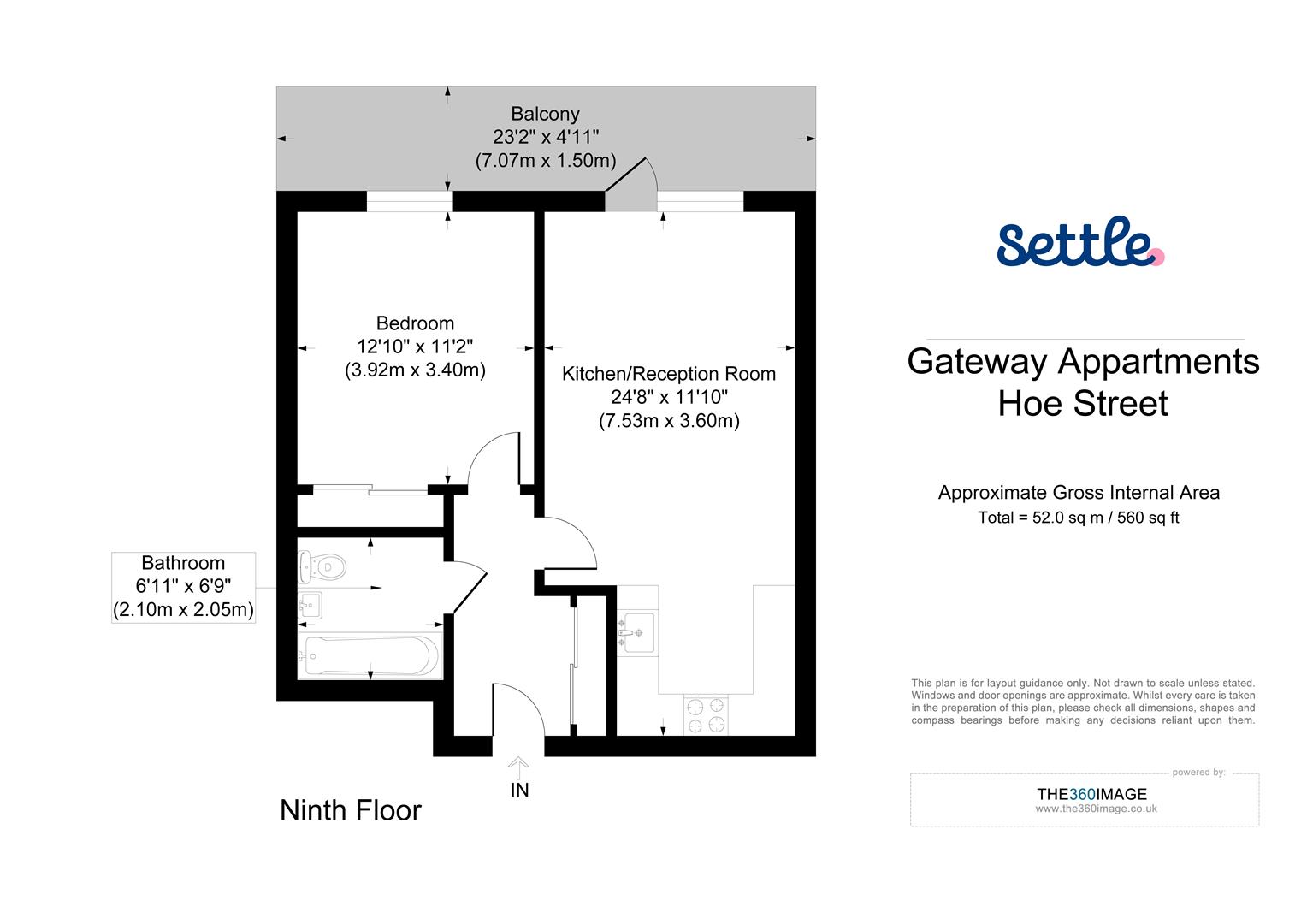 Apartment 64 Gateway Apartments, 11, Hoe Street, London floorplan