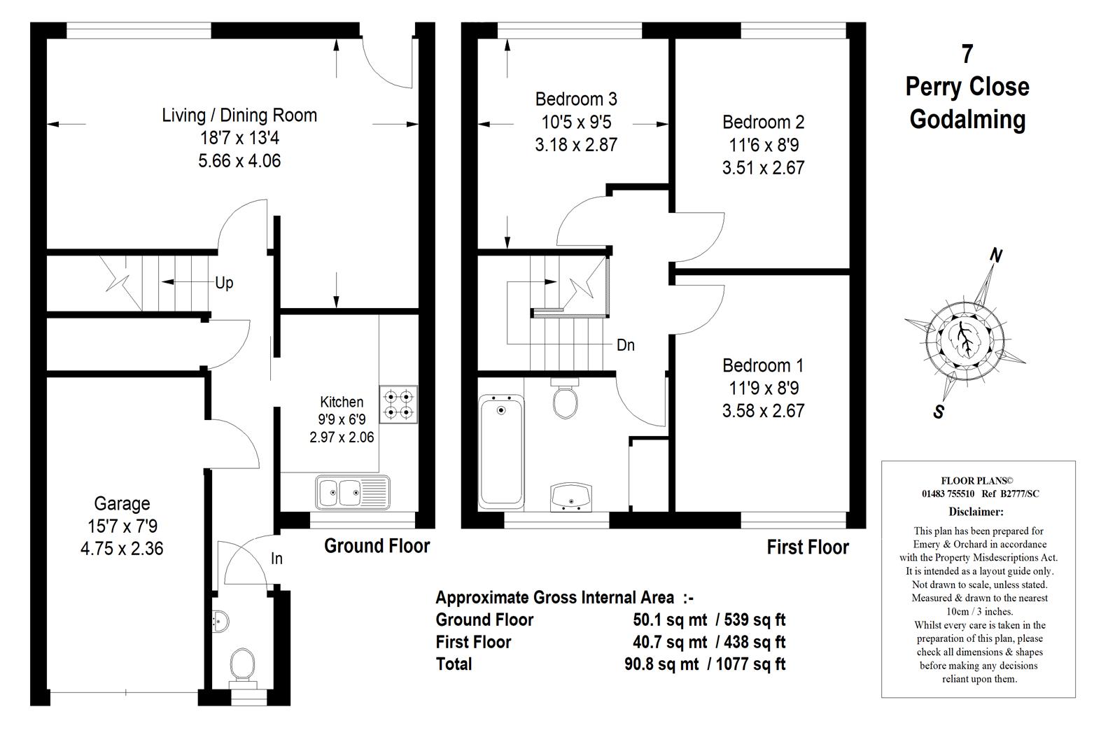 7, Perry Close, Godalming floorplan