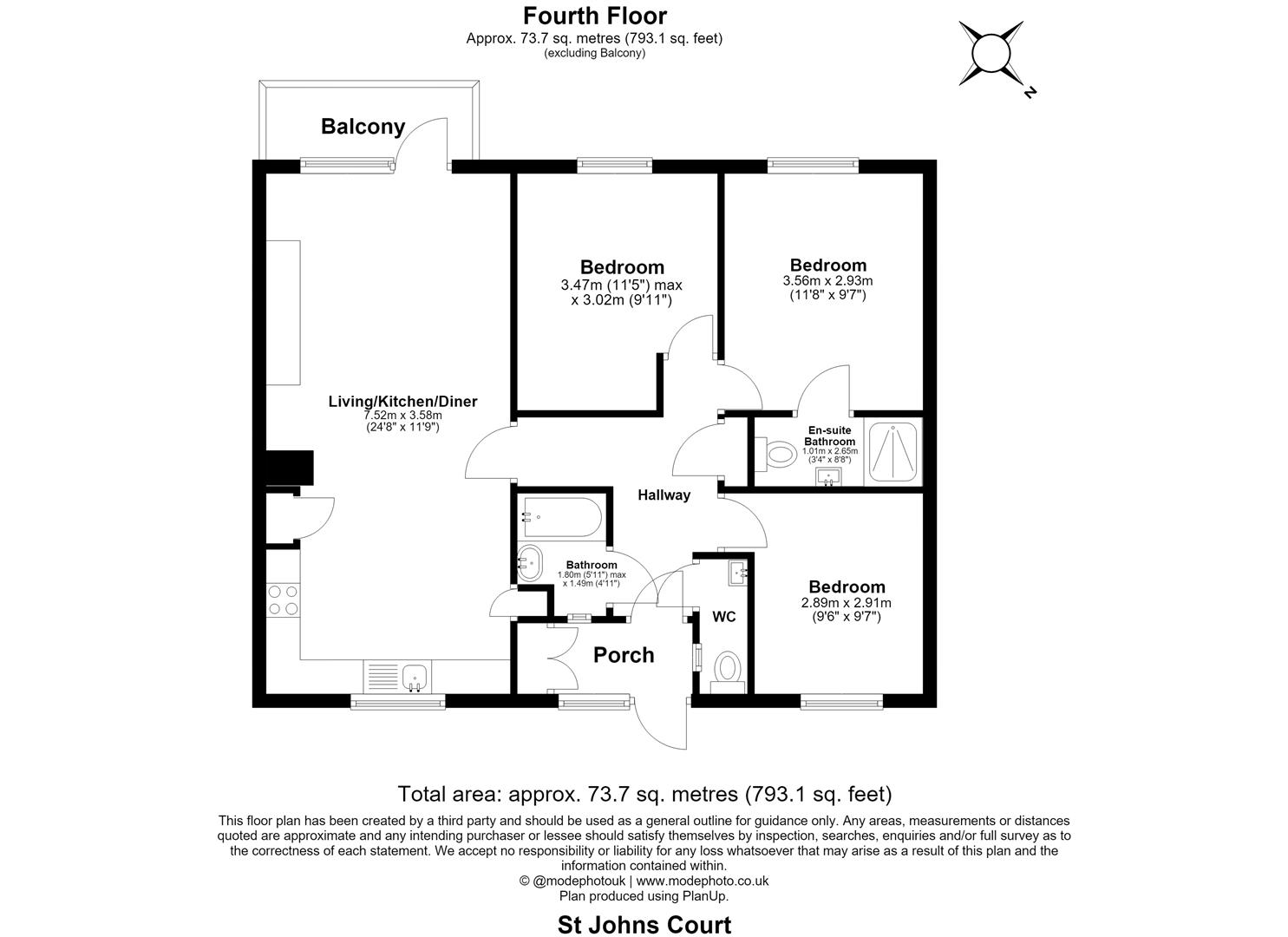 65, St. John's Court, Queens Drive, London floorplan