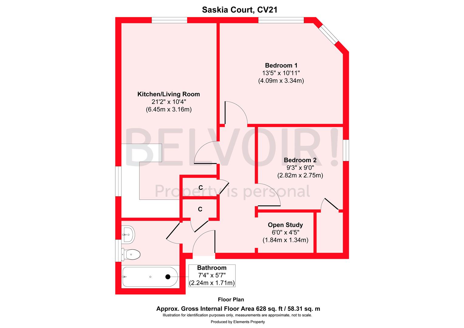 7 Saskia Court, Oliver Street, Rugby floorplan