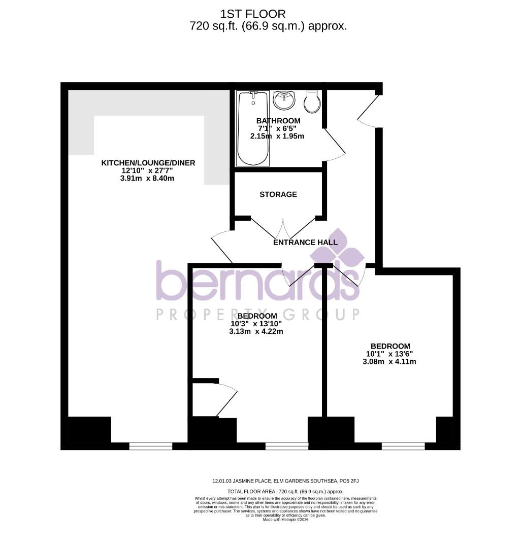 Apartment 10, Jasmine Place, Elm Gardens, Southsea floorplan