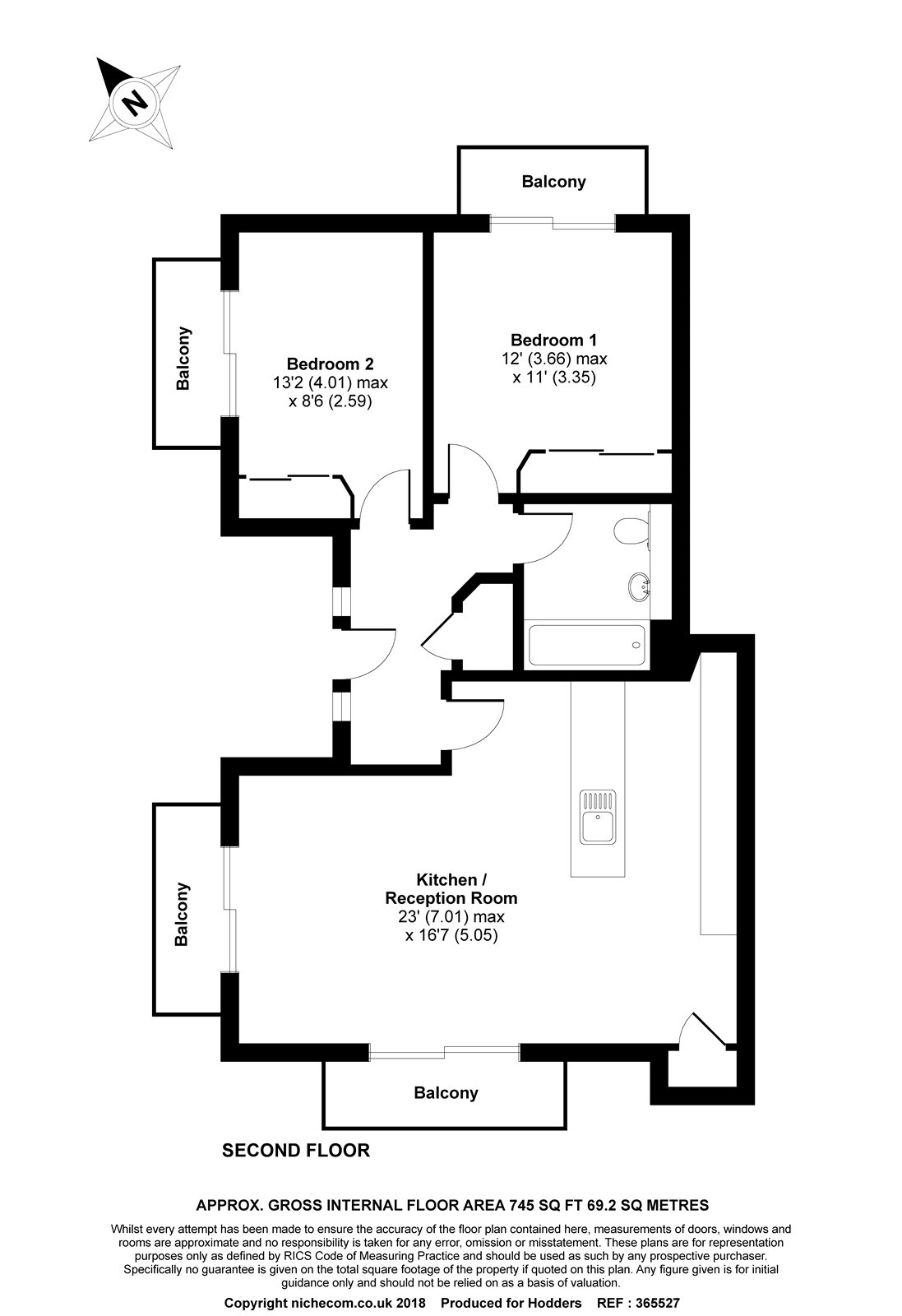 2 Bedrooms Flat for sale in The Bourne, Foundry Court, Chertsey, Surrey KT16