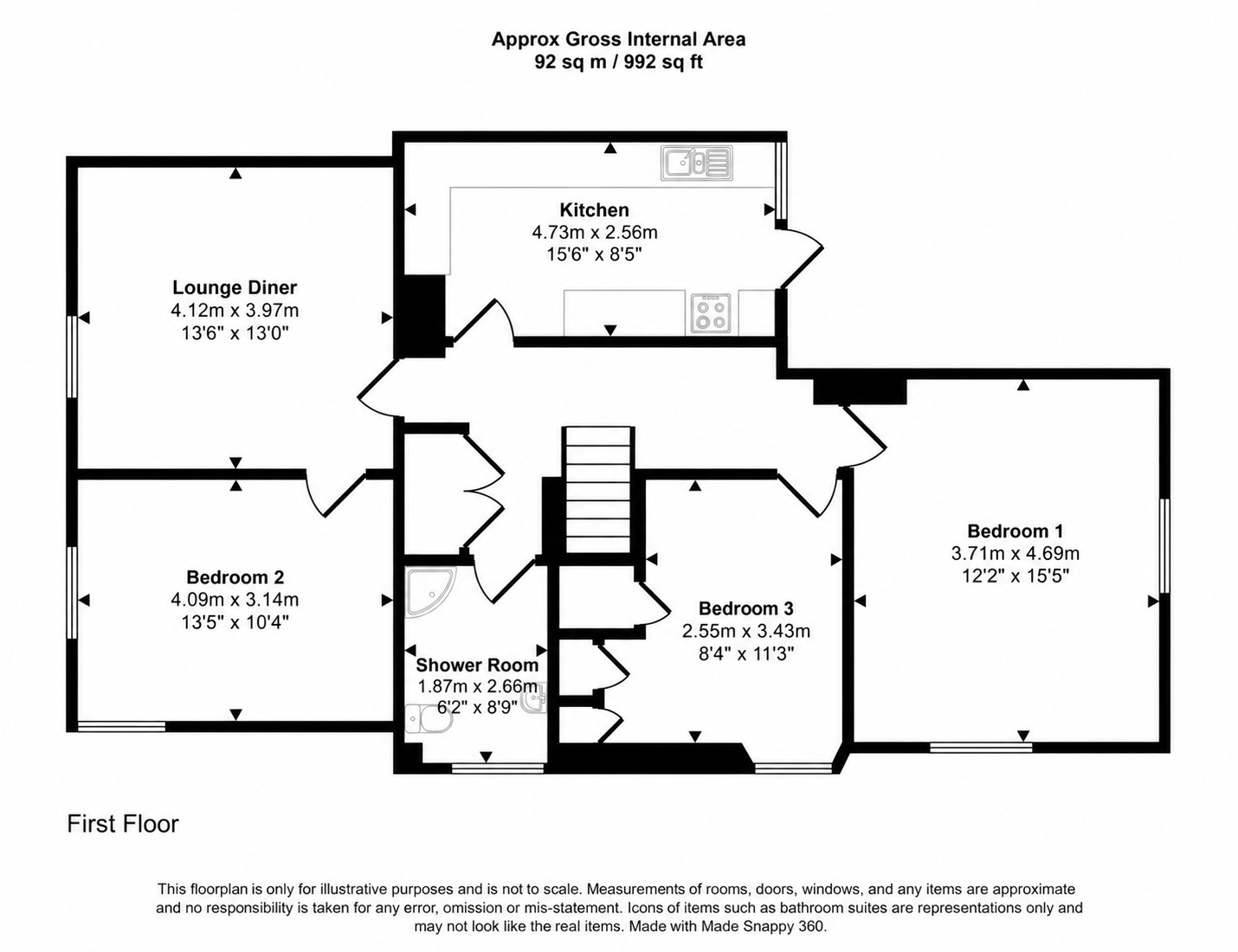 1, St. Gluvias Street, Penryn floorplan