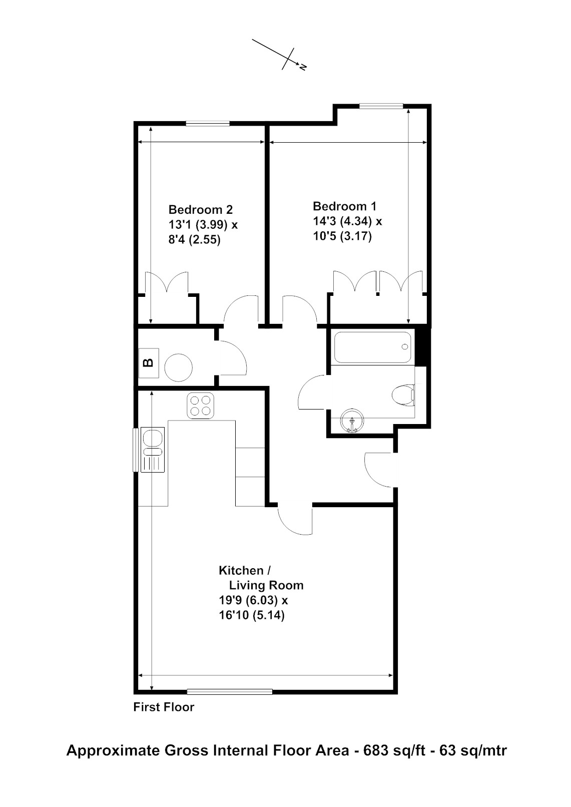 2 Bedrooms Flat to rent in Mitre Court, Heath Road, Weybridge KT13