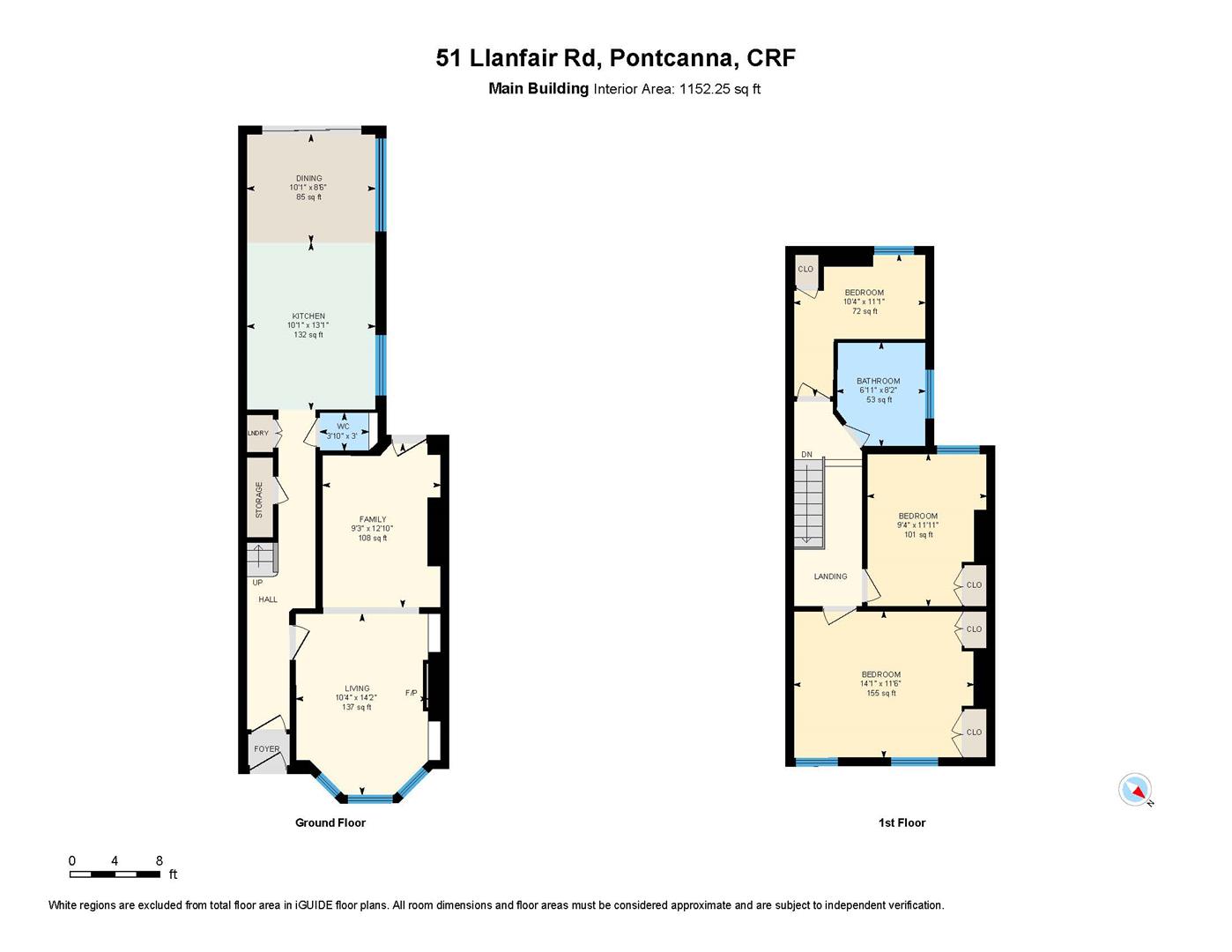 Llanfair Road, Pontcanna, Cardiff CF11, 3 bedroom terraced house for