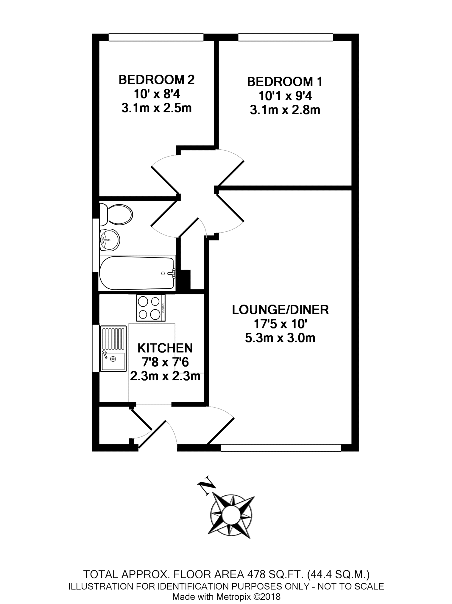 2 Bedrooms Semi-detached bungalow to rent in Skiddaw, York YO24