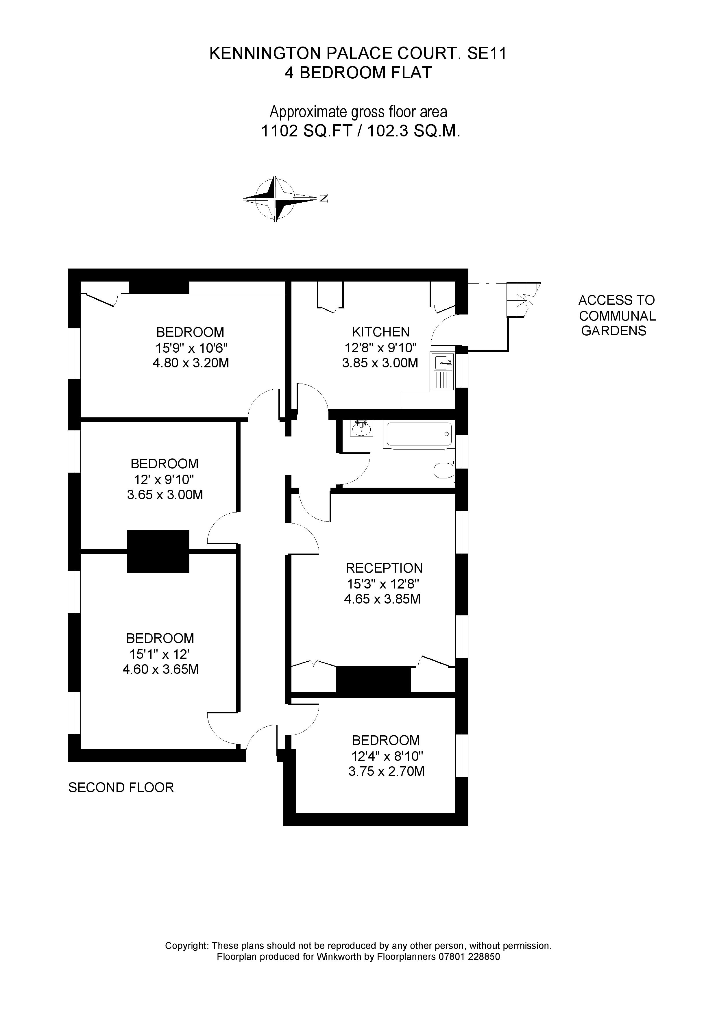 Flat 5, Kennington Palace Court,, Sancroft Street, London floorplan