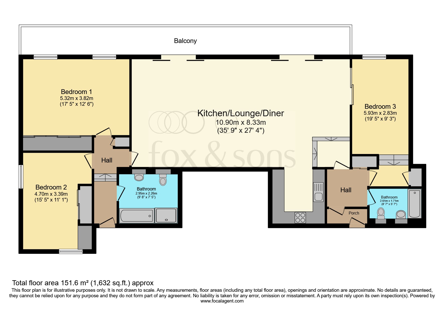 Flat 1, 41-45, St. James's Street, Brighton floorplan