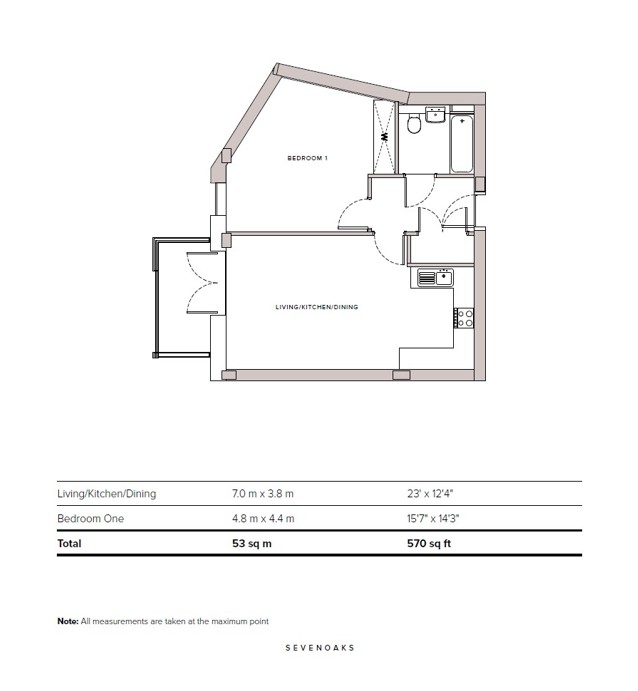 Chandlers Place B27 (Type 28), 136, Chandlers Place, High Street, Kent floorplan
