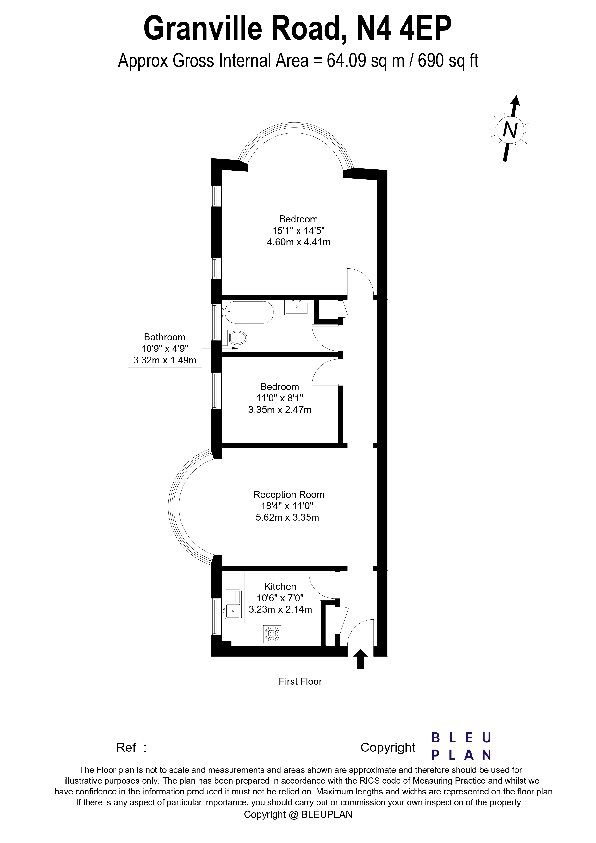 Granville Court, Granville Road, Stroud Green, London floorplan