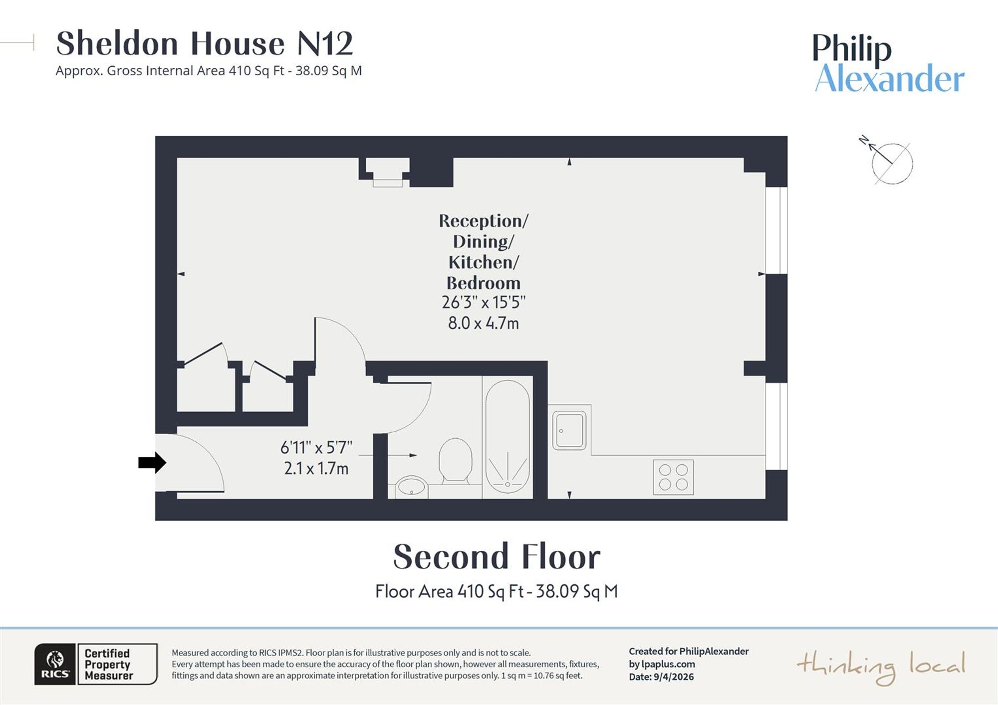 Flat 11, Sheldon House 904-908 High Road, London floorplan