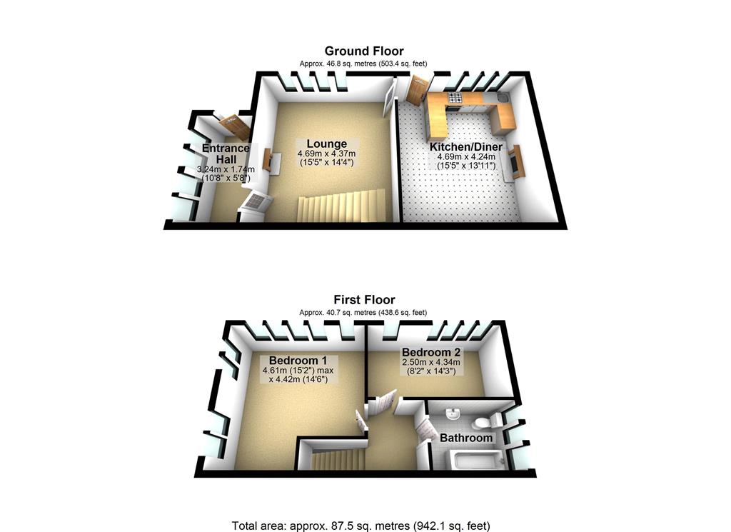 2 Bedrooms Terraced house to rent in Dale Lane, Delph, Oldham OL3