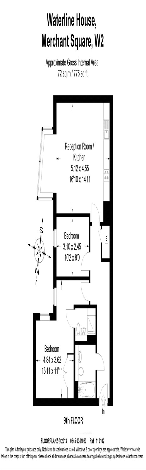 2 Bedrooms Flat to rent in Merchant Square, London W2
