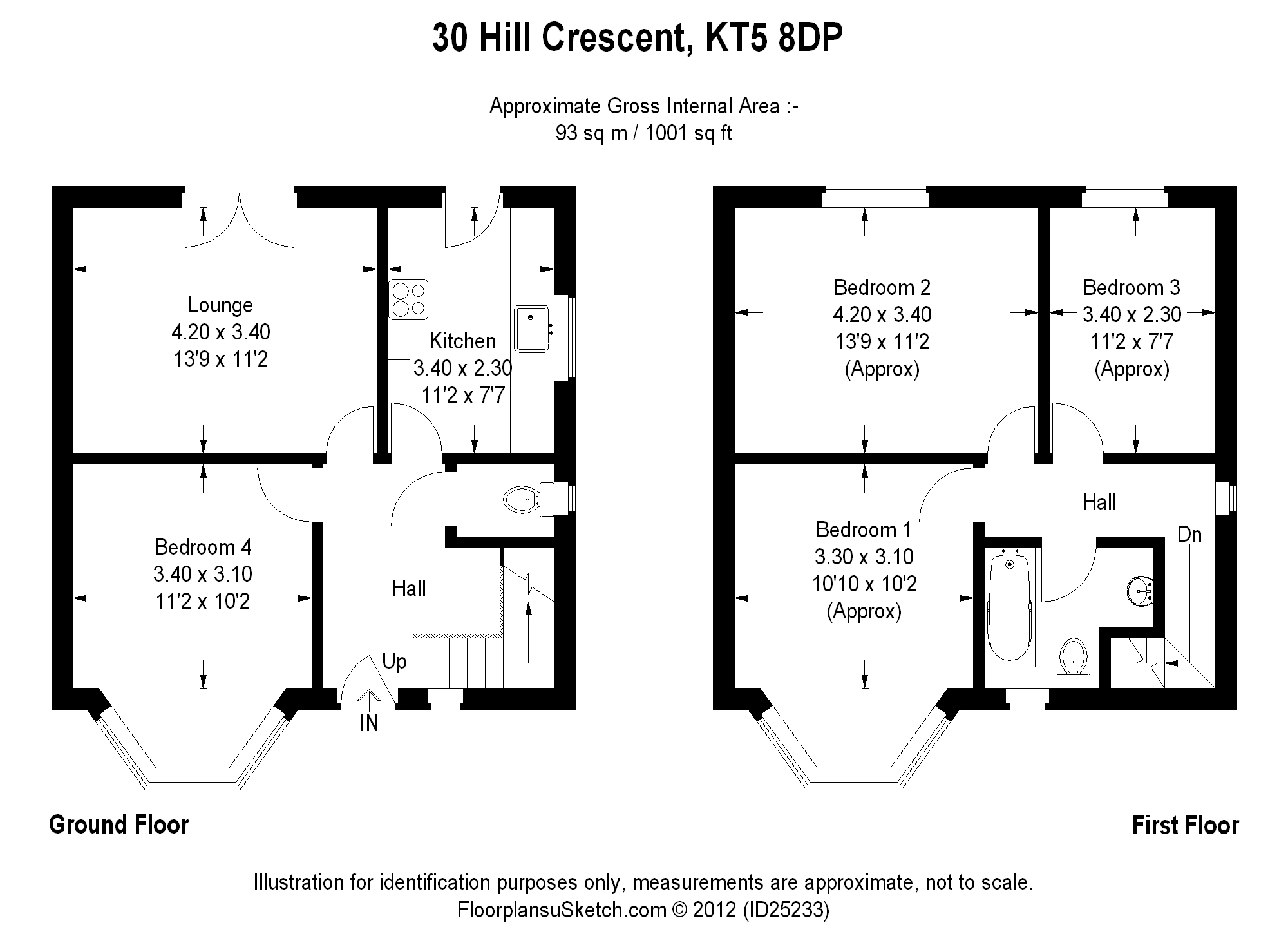 1 Bedrooms Terraced house to rent in Hill Crescent, Surbiton, Surbiton KT5