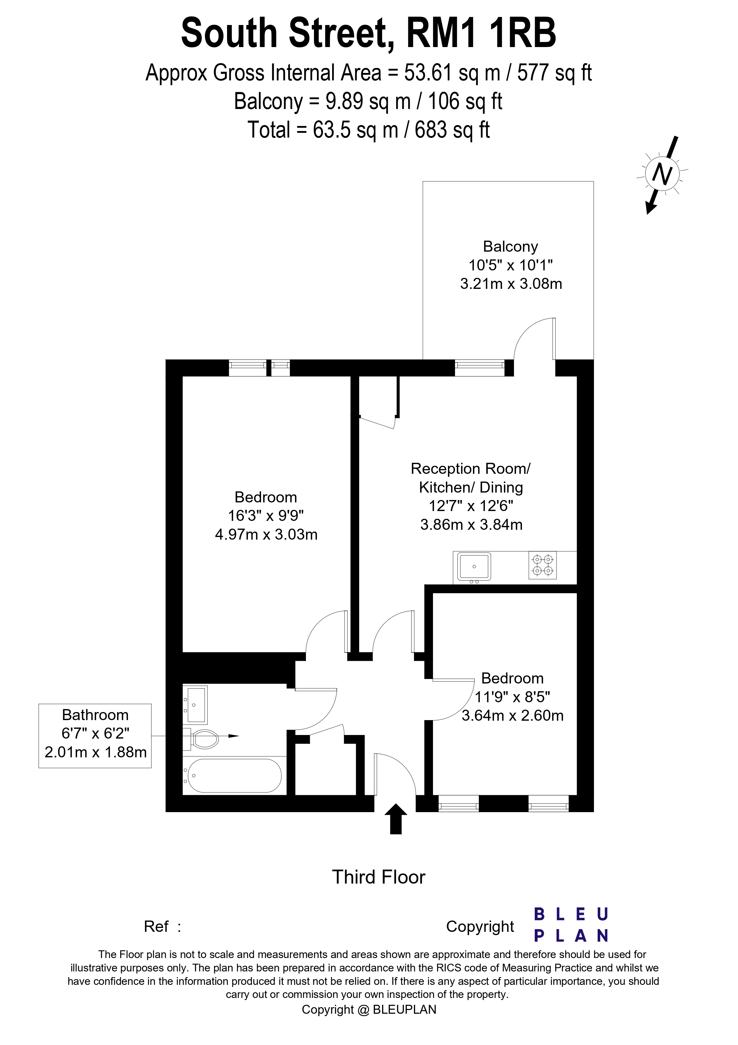 Flat 18, 64, South Street, Romford floorplan
