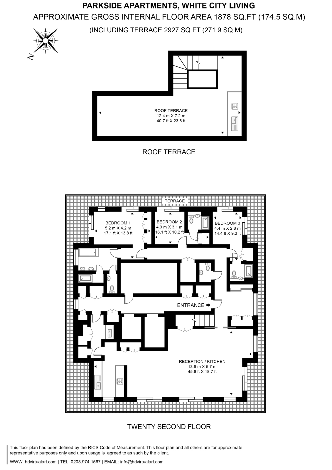 143 Parkside Apartments,, Cascade Way, White City floorplan