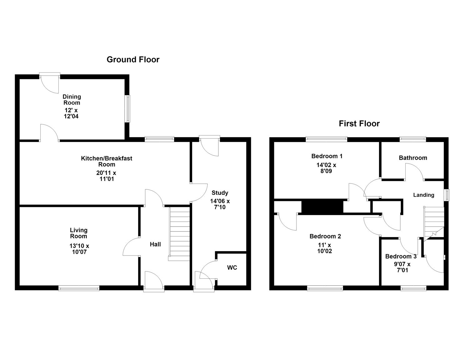 14, Chelveston Drive, Corby floorplan