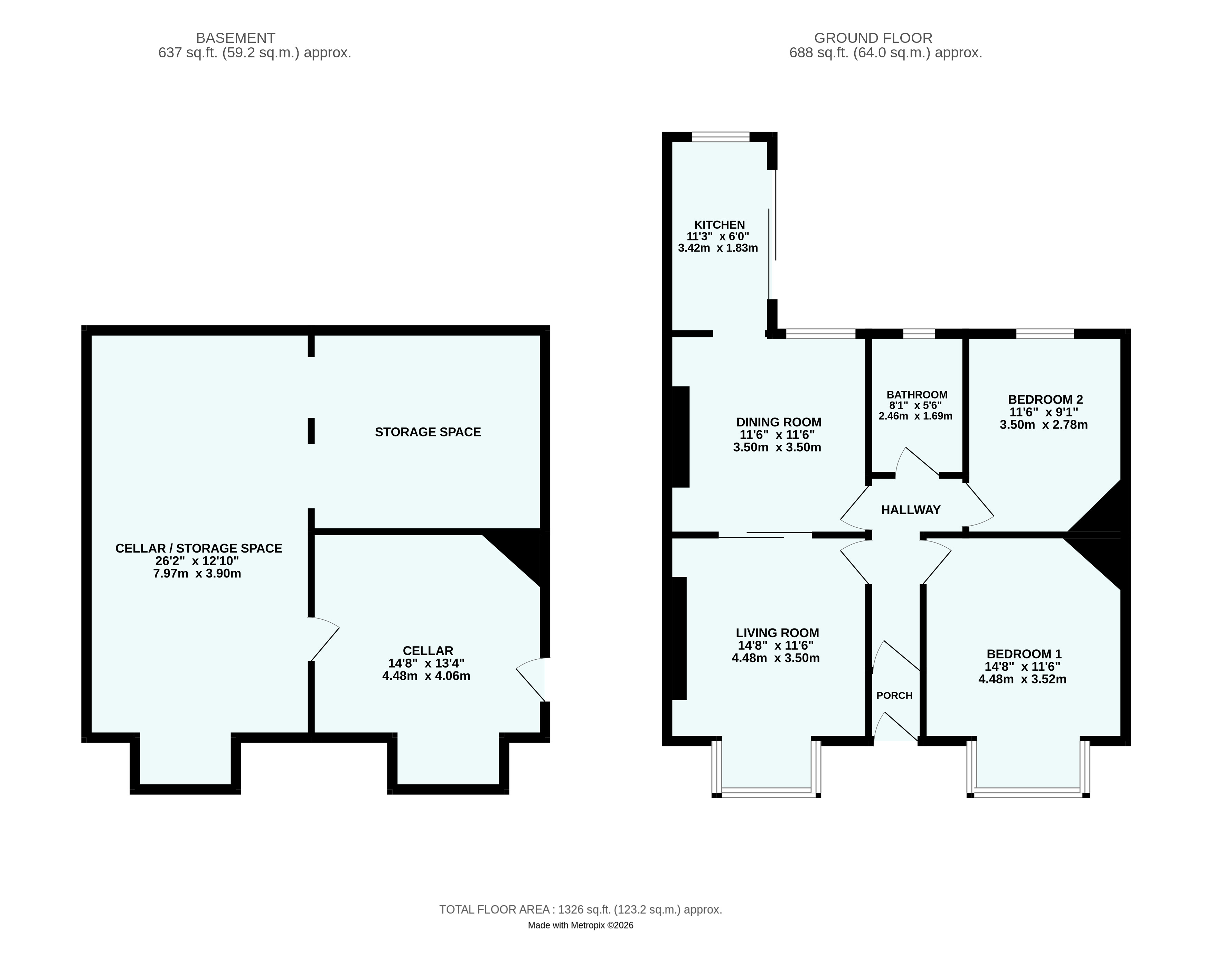 57, Coleridge Road, Devon floorplan