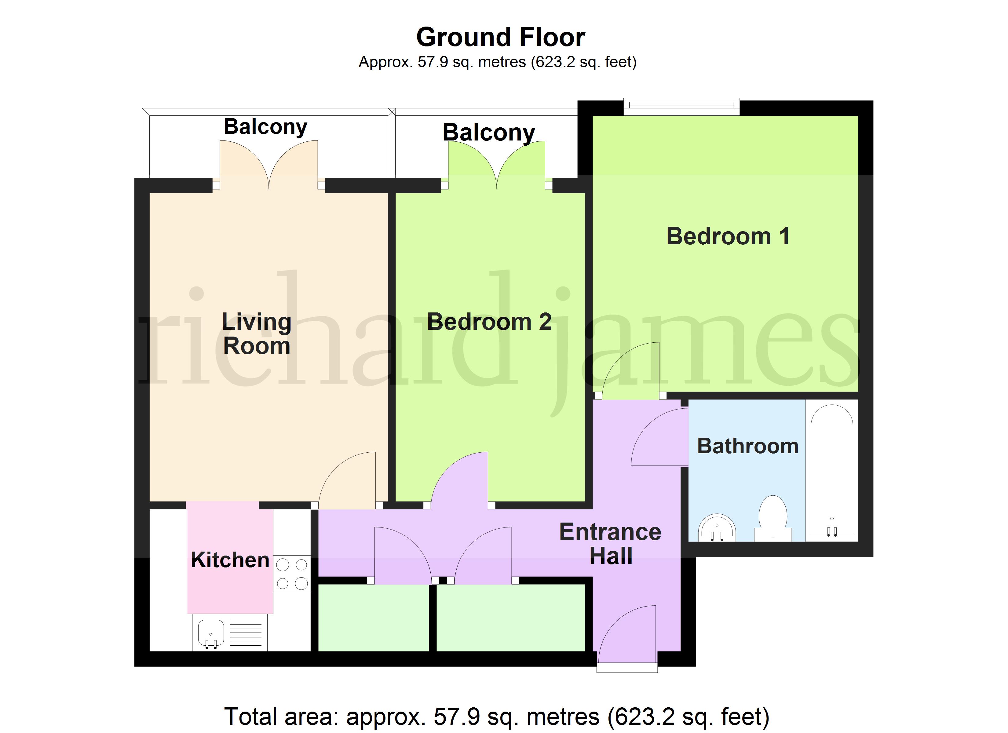 Flat 9 Ashleigh House, Hamblin Court, Rushden floorplan