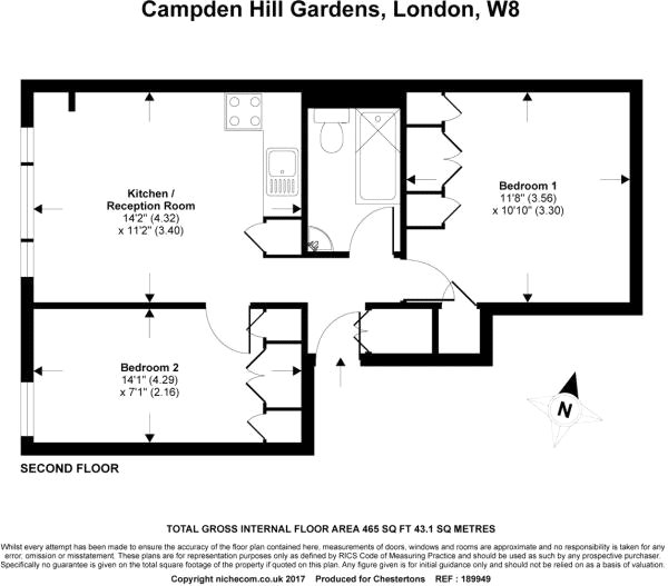2 Bedrooms Flat to rent in Campden Hill Gardens, Kensington, London W8