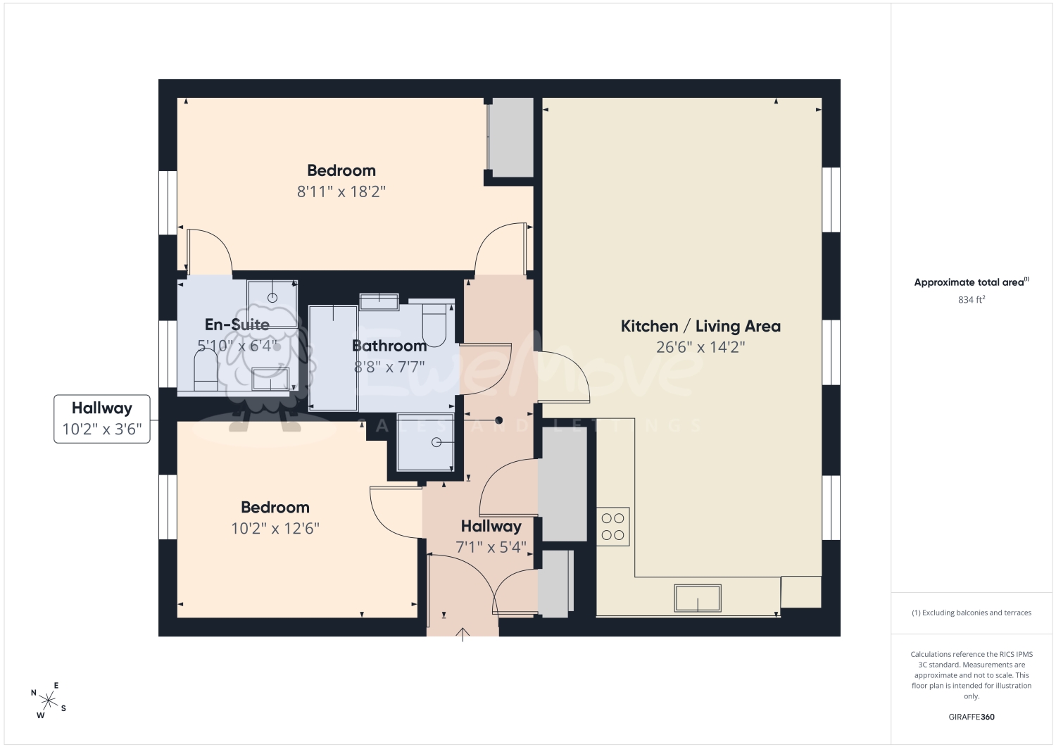 Apartment 9, Marling Place, 2 Terlingham Gardens, Folkestone floorplan