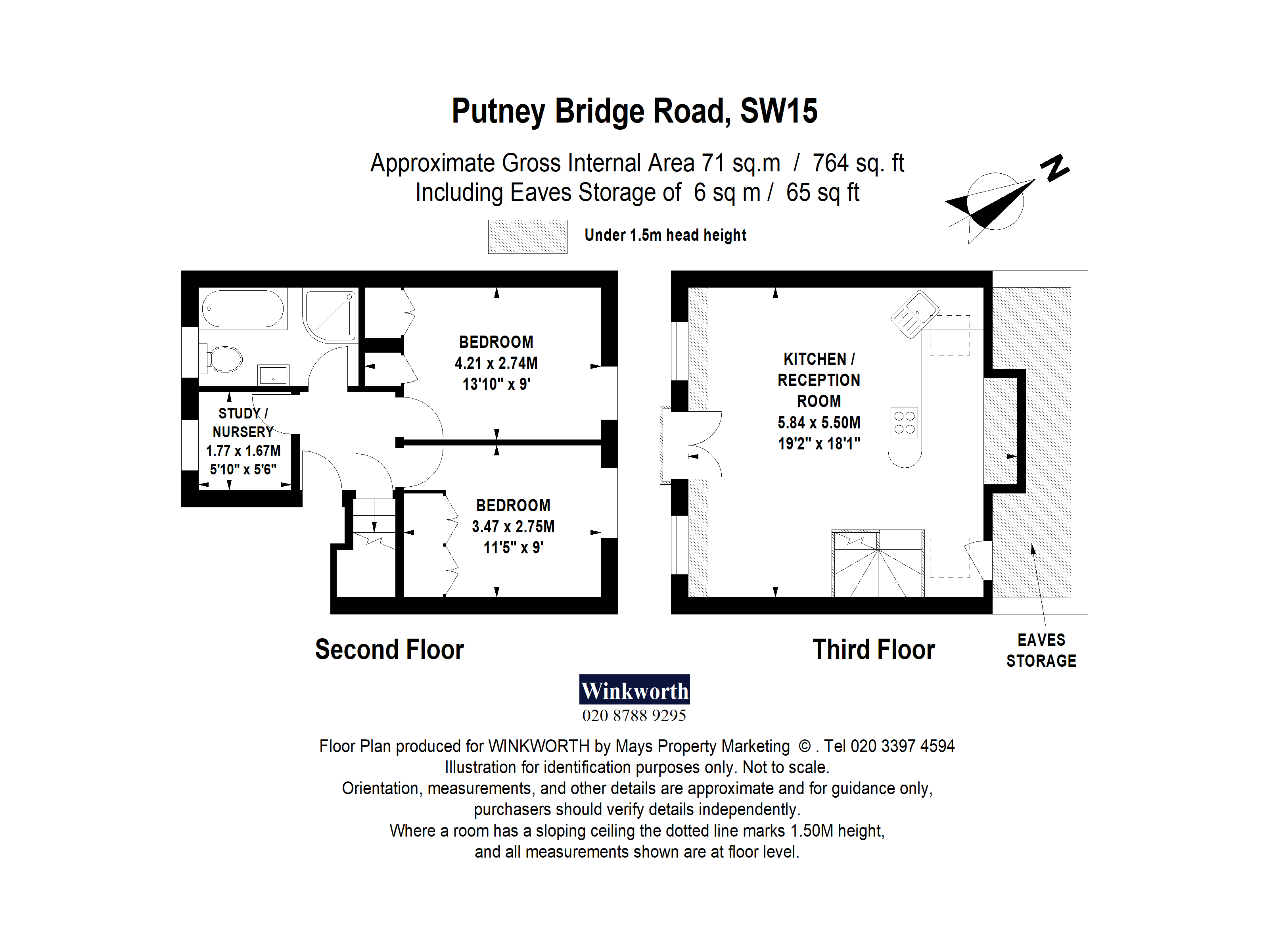 Top Floor Flat, 211, Putney Bridge Road, London floorplan