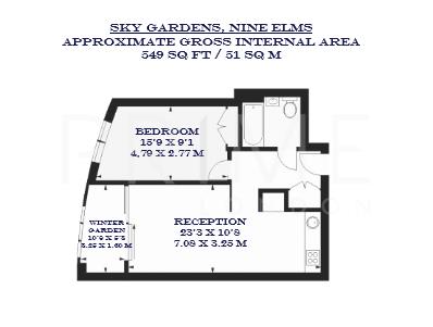 1306, Sky Gardens, Nine Elms floorplan