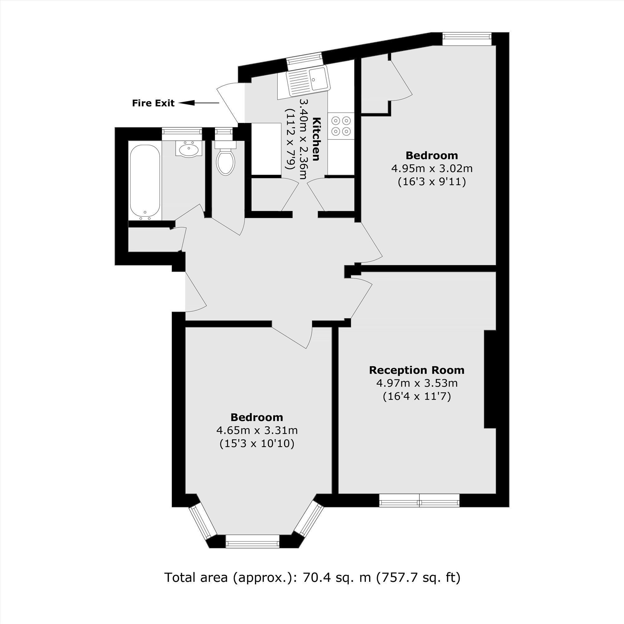 Flat 4, Waverley Court, Brondesbury Park, London floorplan