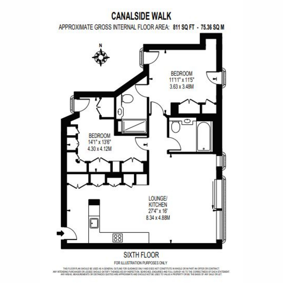 Flat 607, 3, Canalside Walk, London floorplan