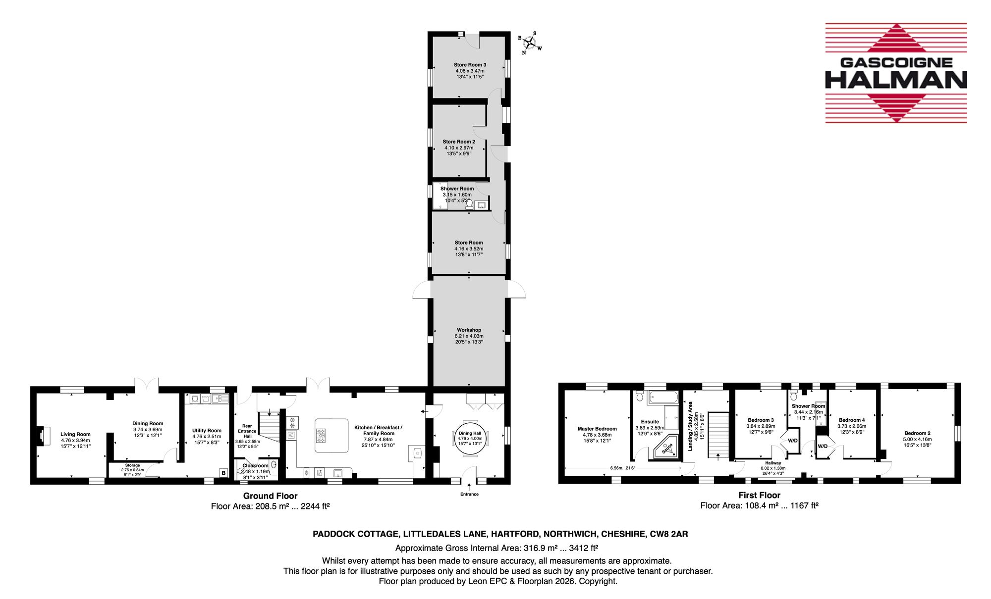 Paddock Cottage Littledales Lane, Northwich floorplan