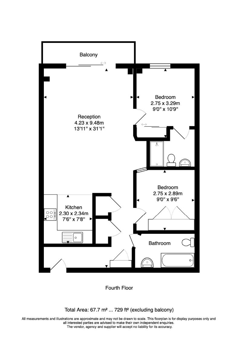 Apt B408 Castle Exchange, Nottingham floorplan