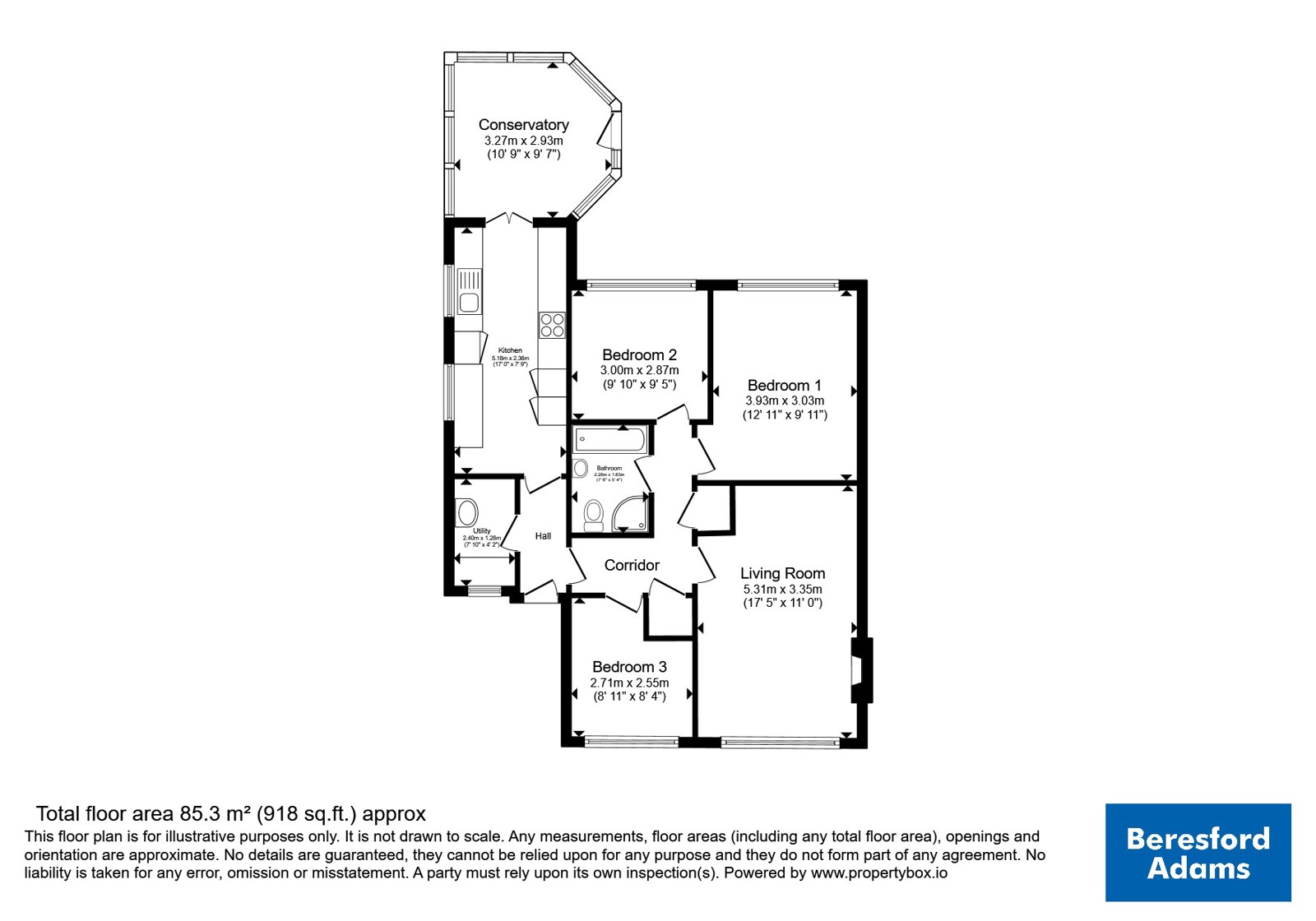 23, Ffordd Gwenllian, Isle of Anglesey floorplan