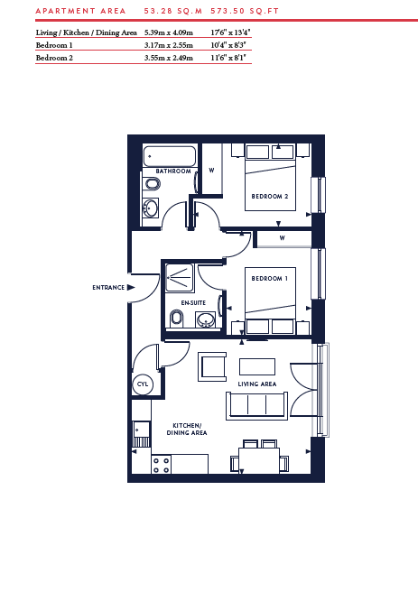 Apartment 4 The Foundry, 83-86, Carver Street, Birmingham floorplan