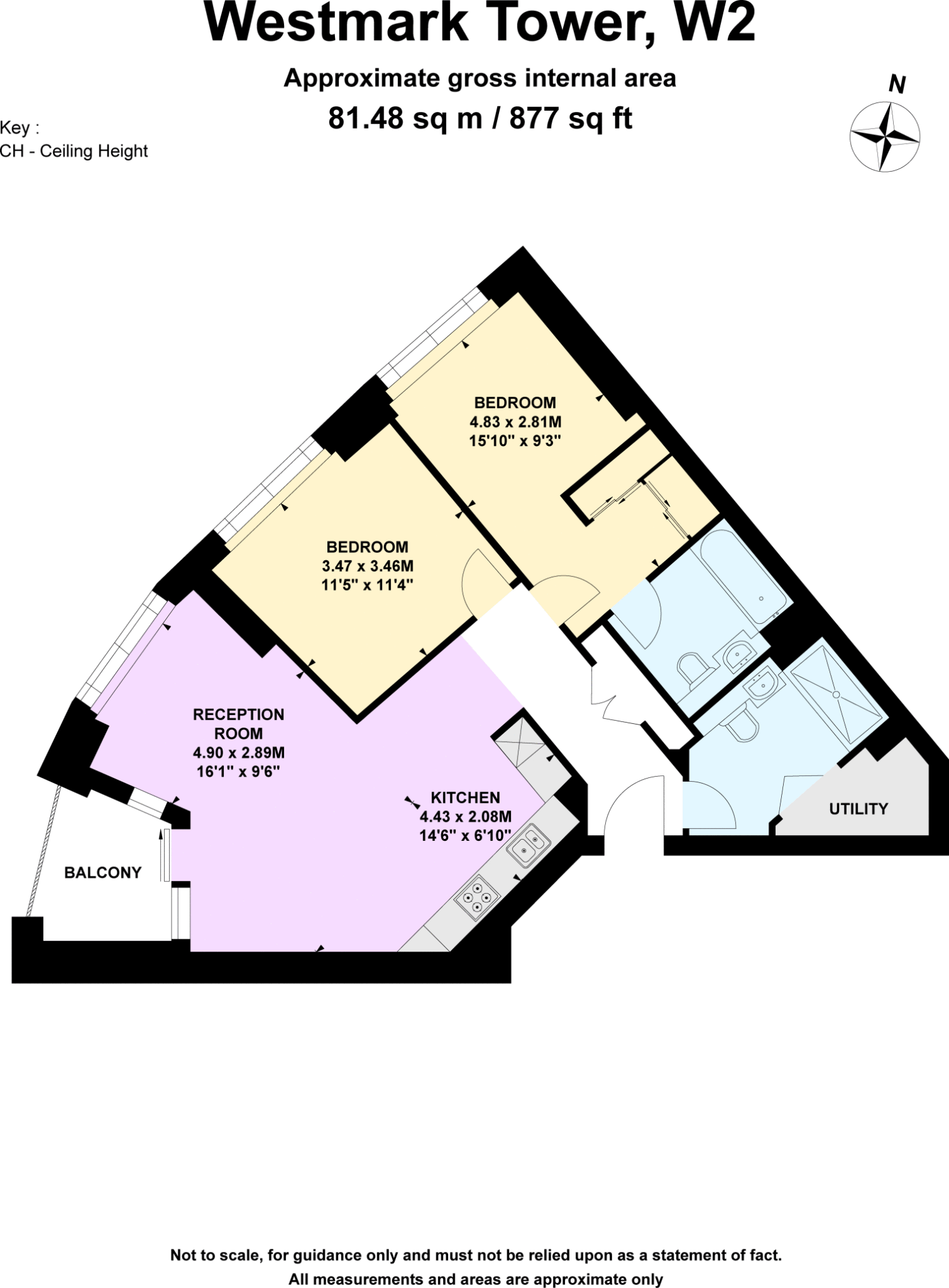 Apartment 1015, Westmark Tower, 1 Newcastle Place, London floorplan