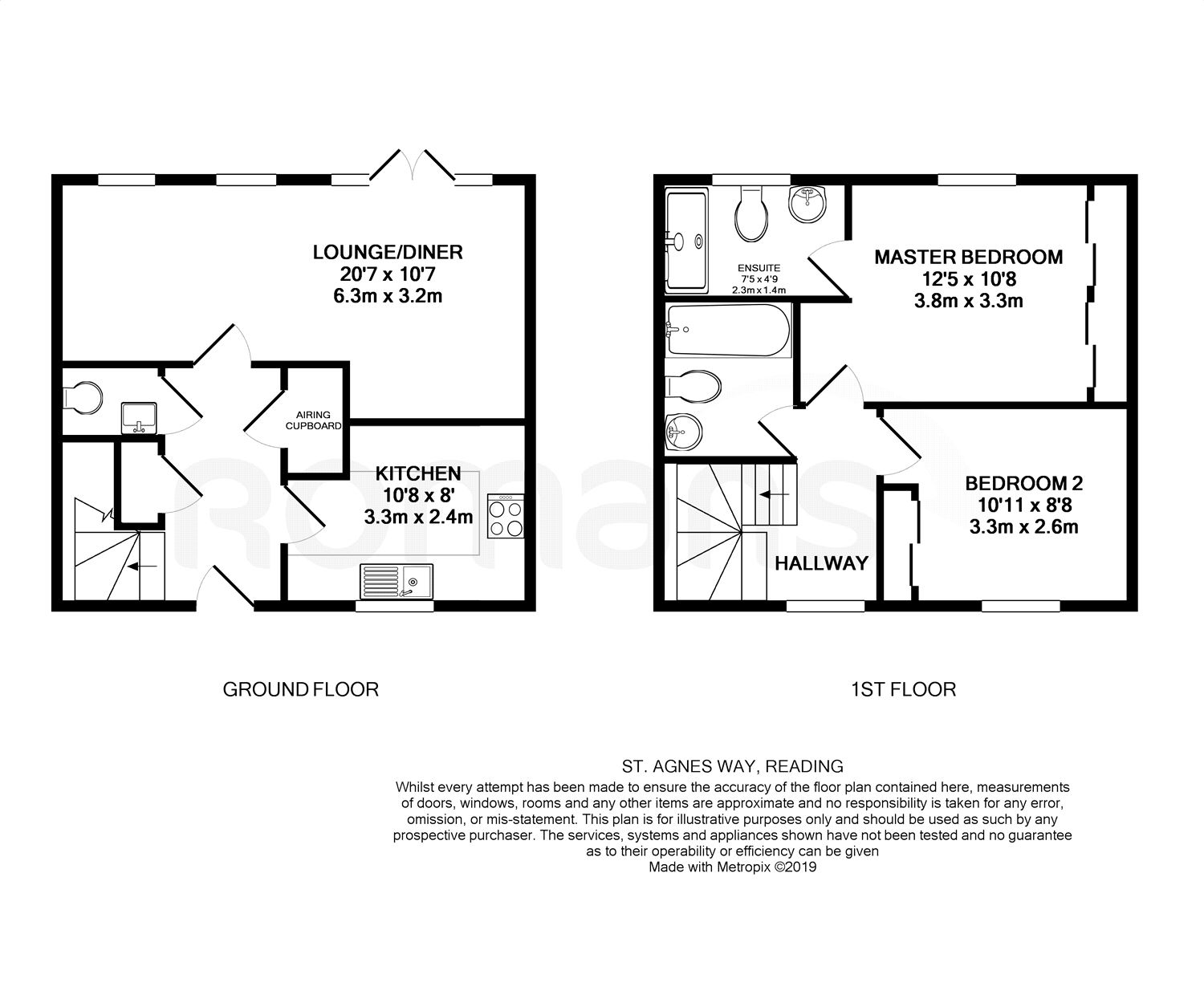 2 Bedrooms Terraced house for sale in St. Agnes Way, Reading, Berkshire RG2