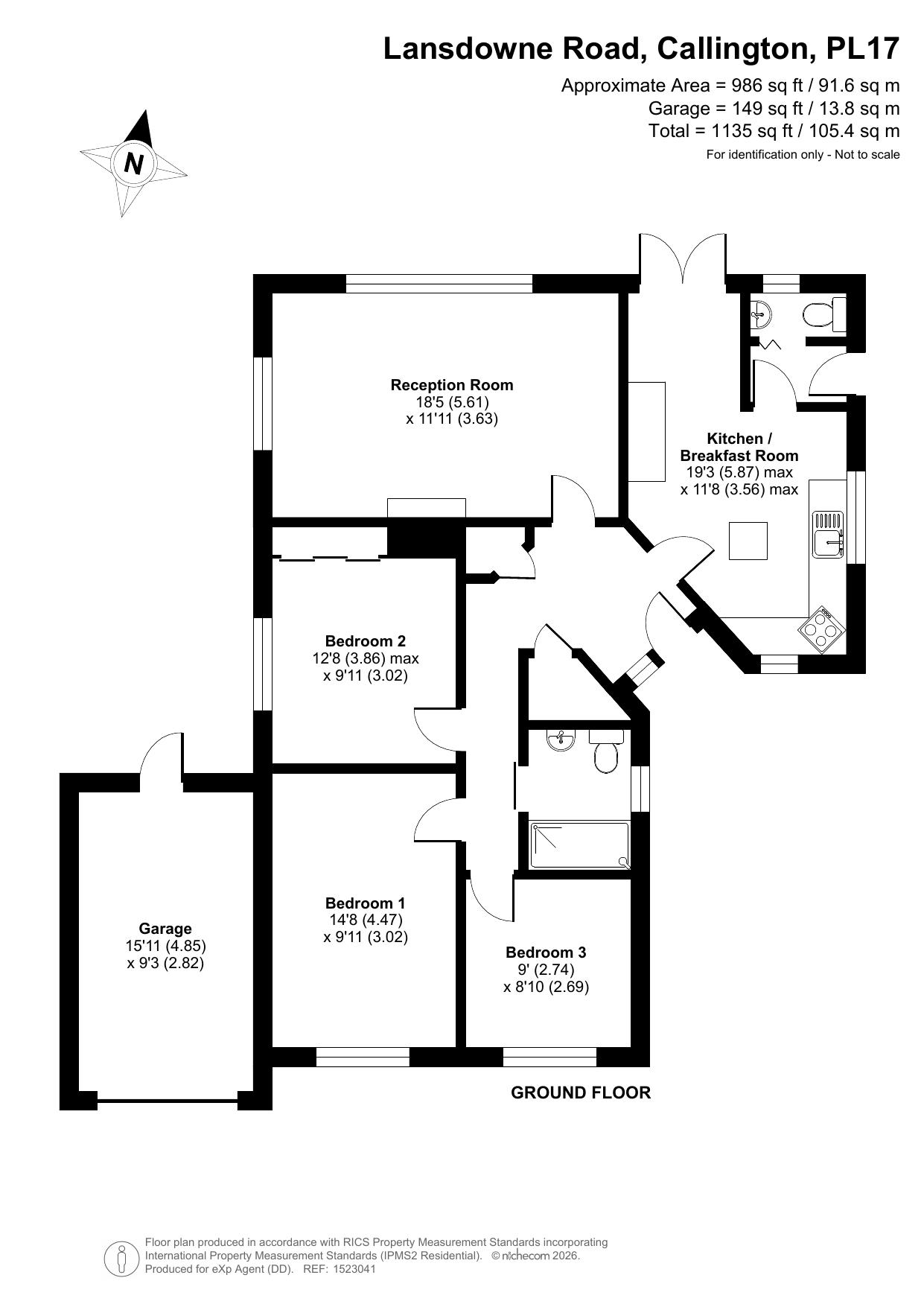 2, Lansdowne Road, Callington floorplan