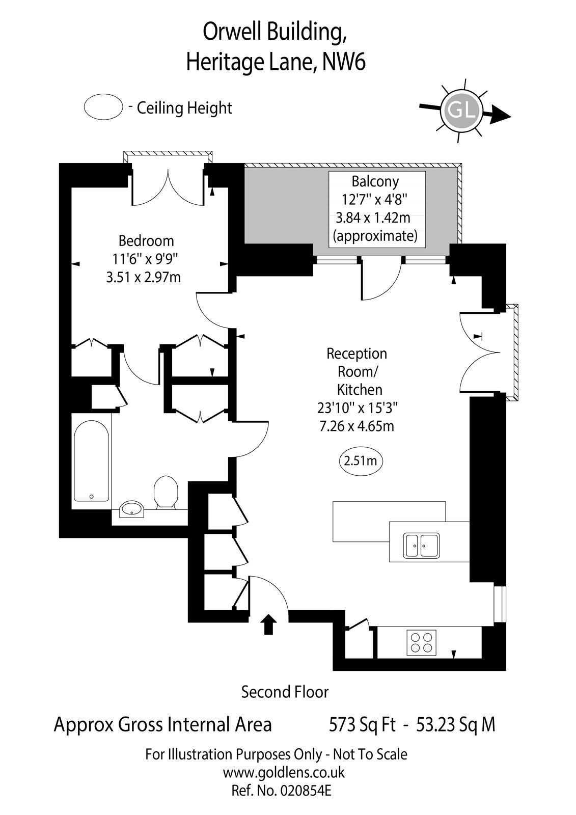 Heritage Lane, West Hampstead, London NW6, 1 bedroom flat for sale