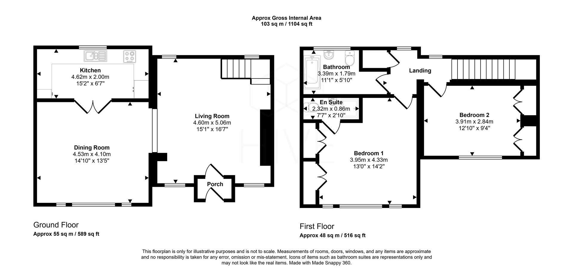 1 Hurlingham Mews Cottages, 14, Manor Road, Bournemouth floorplan