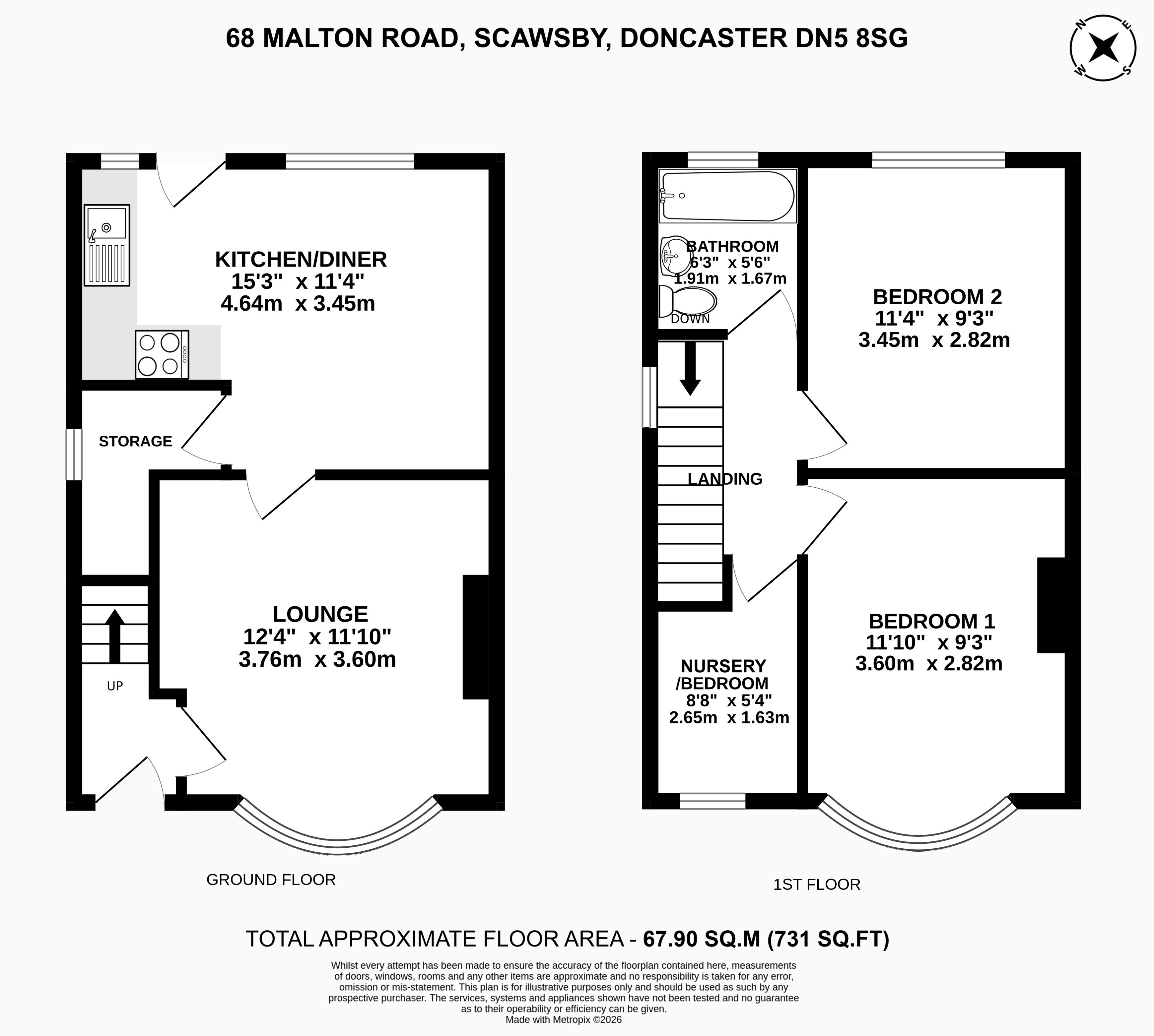 68, Malton Road, Doncaster, South Yorks floorplan